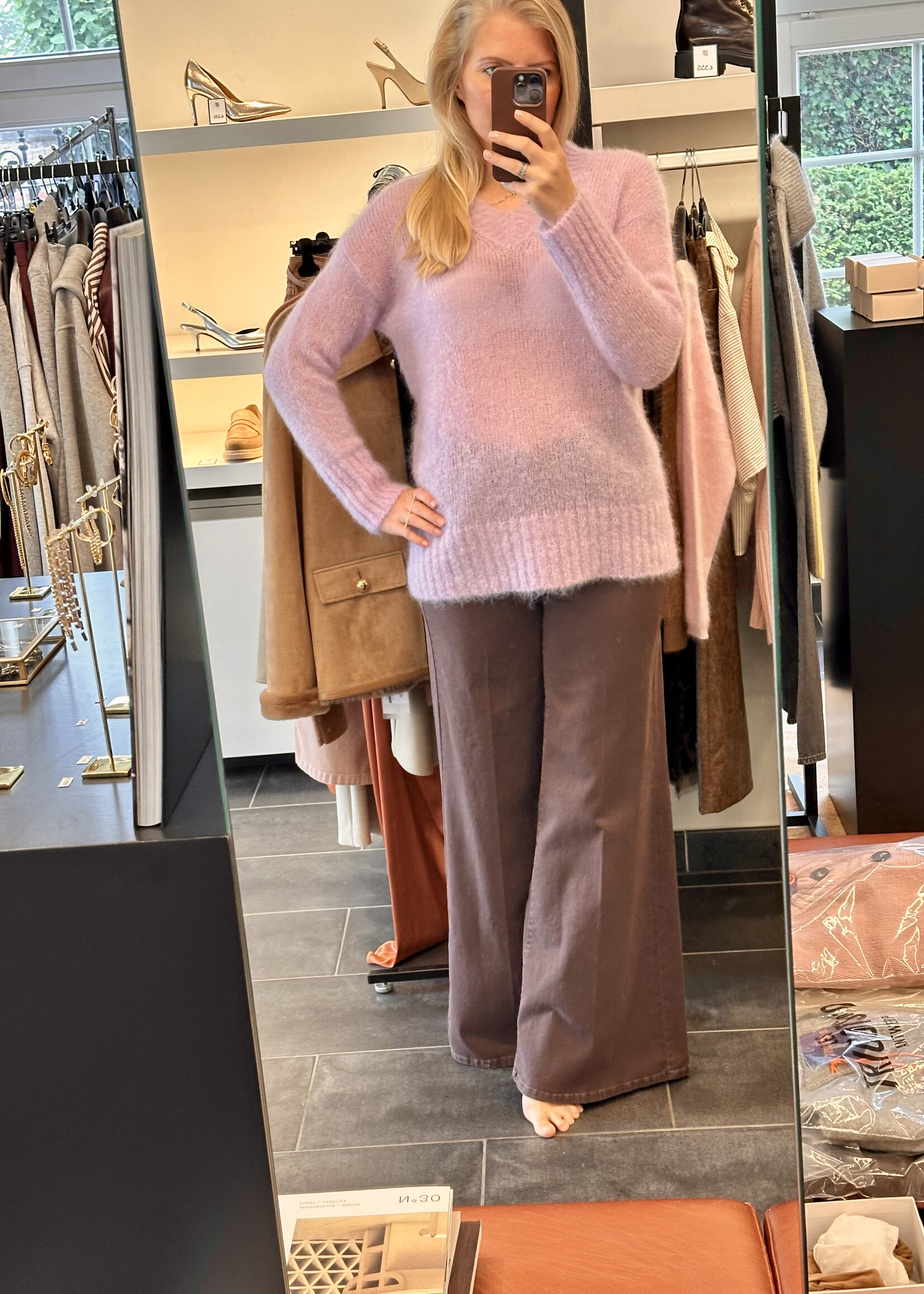 V-Neck Kid Mohair Lila