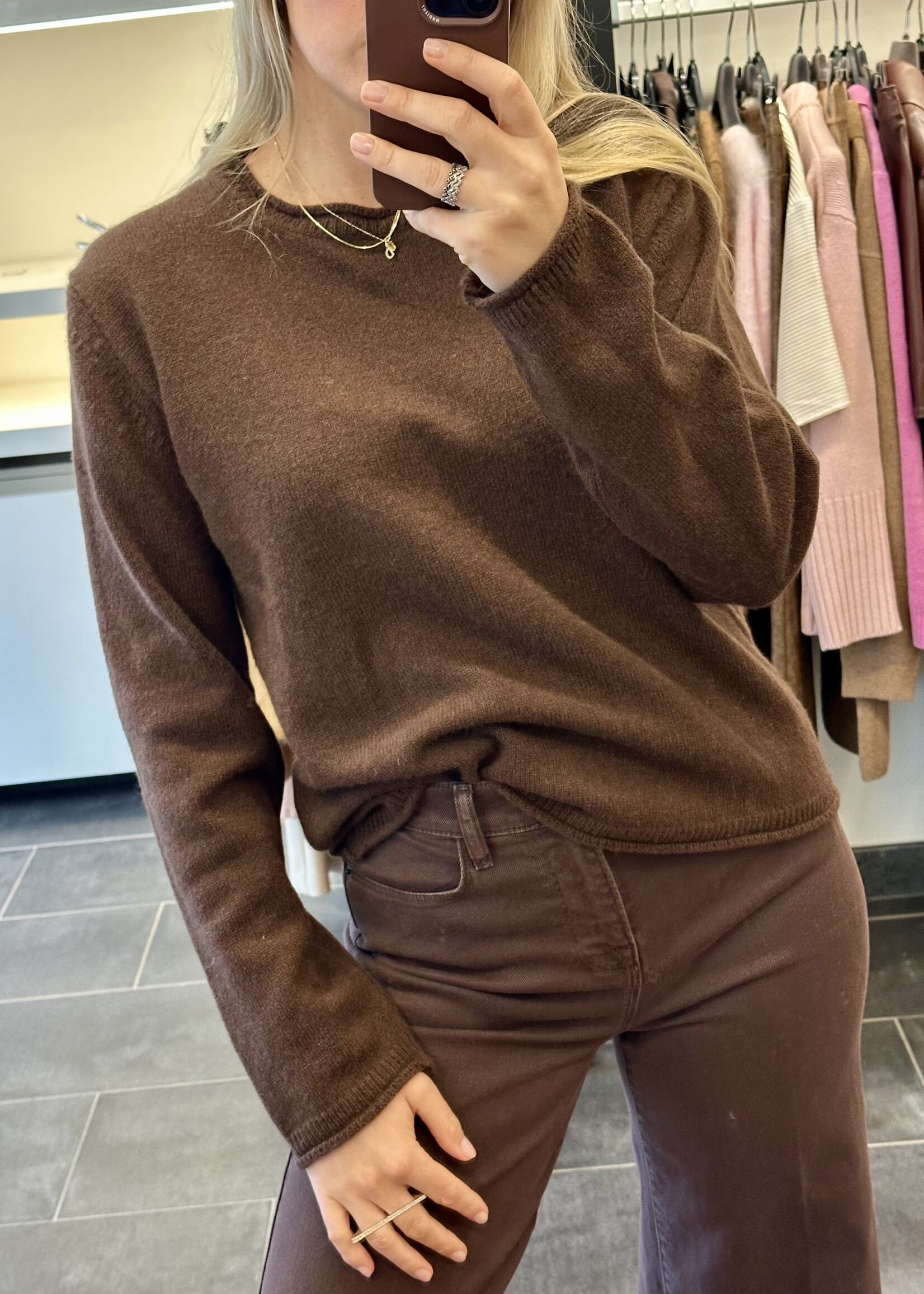 Frieda Pullover Crewneck Chocolate Brown