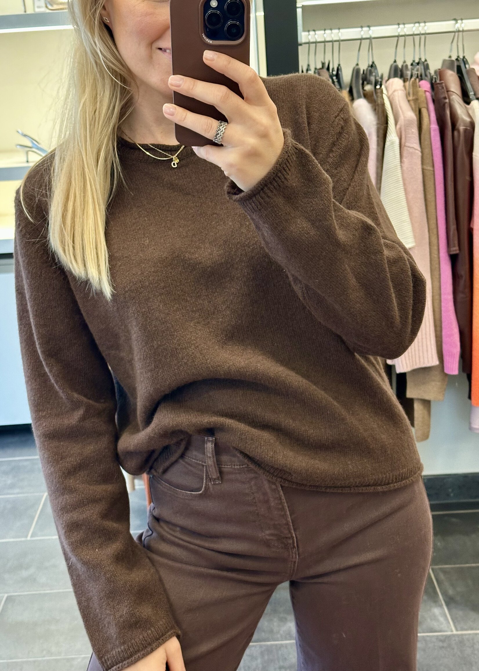 Frieda Pullover Crewneck Chocolate Brown