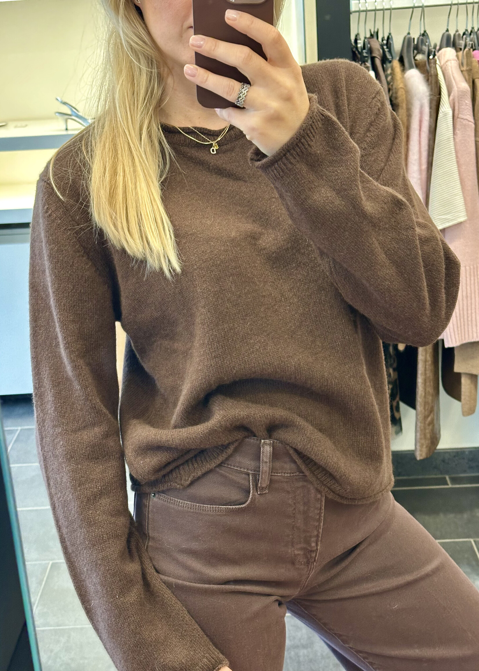 Frieda Pullover Crewneck Chocolate Brown
