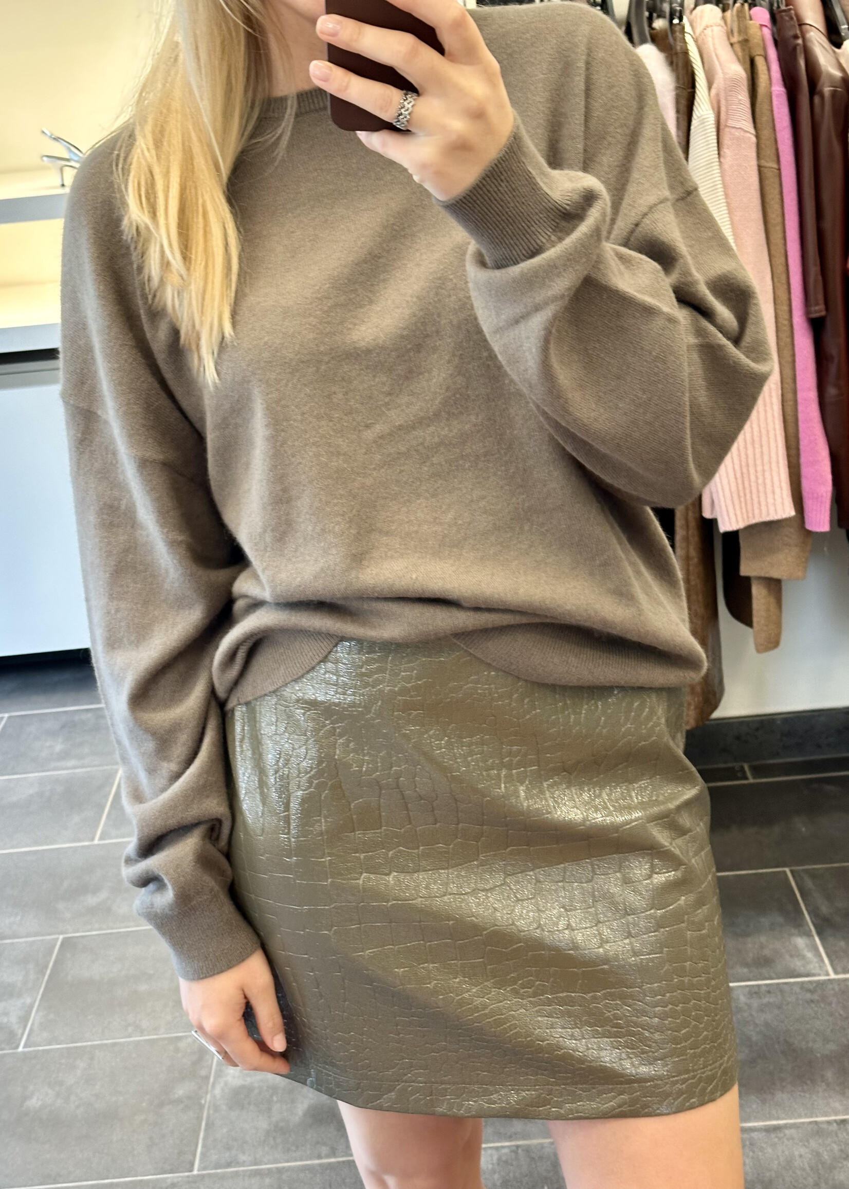Skirt Cerelia Croco Faded Green