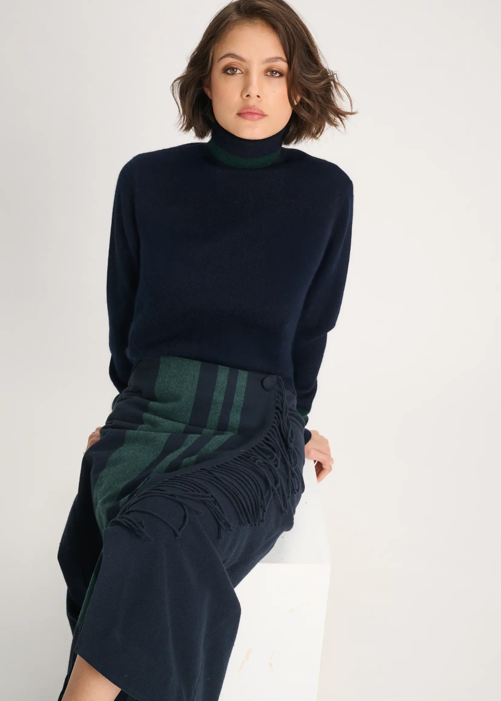 Pull Rule N°50 Woolmix Sapphire/Forest