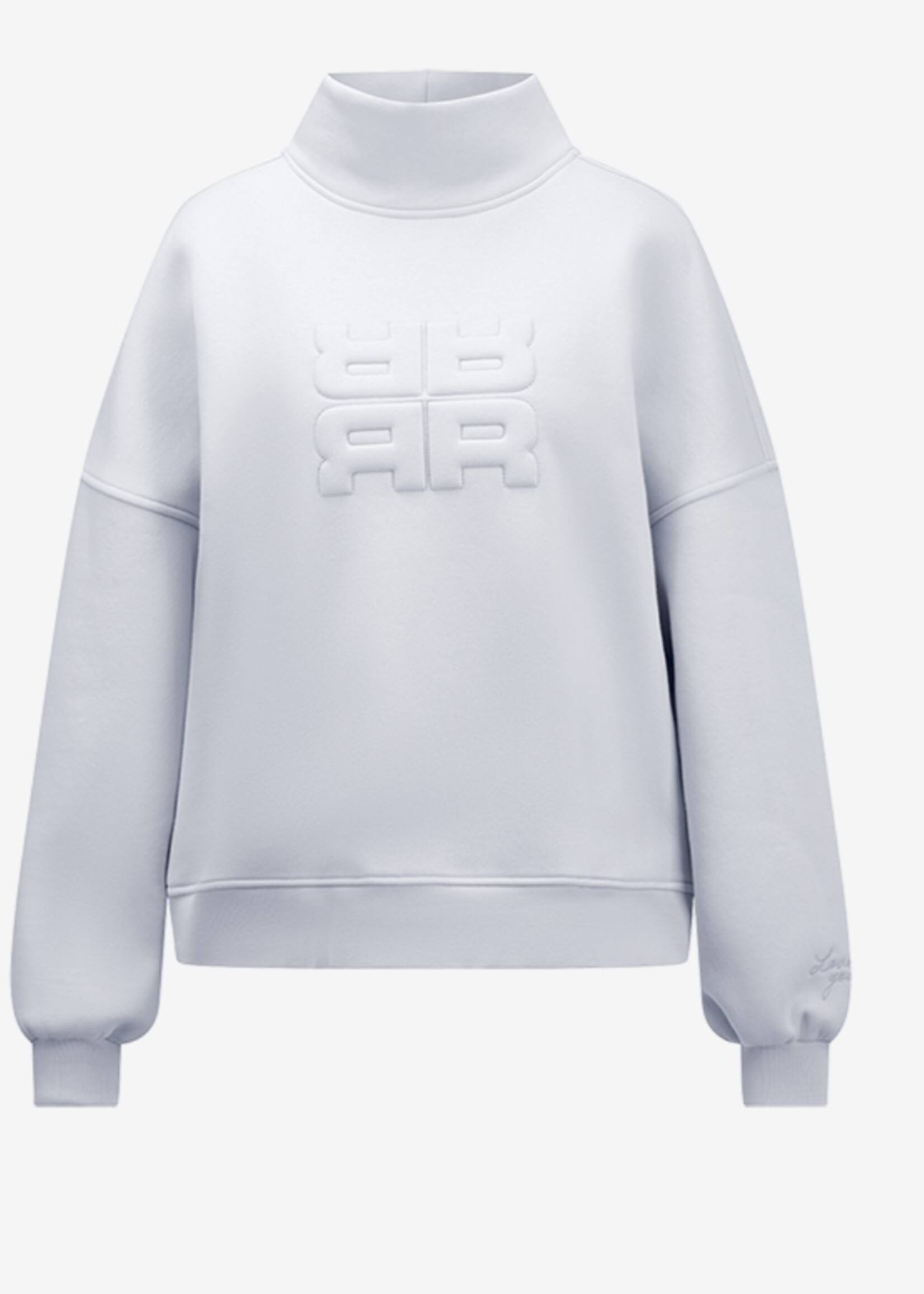 Lichtblauwe Jersey Sweatshirt met opstaand kraagje