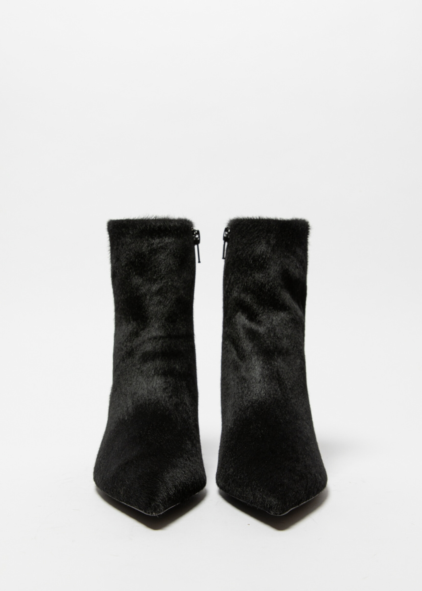 Zwart enkellaarsje in ponyhaar