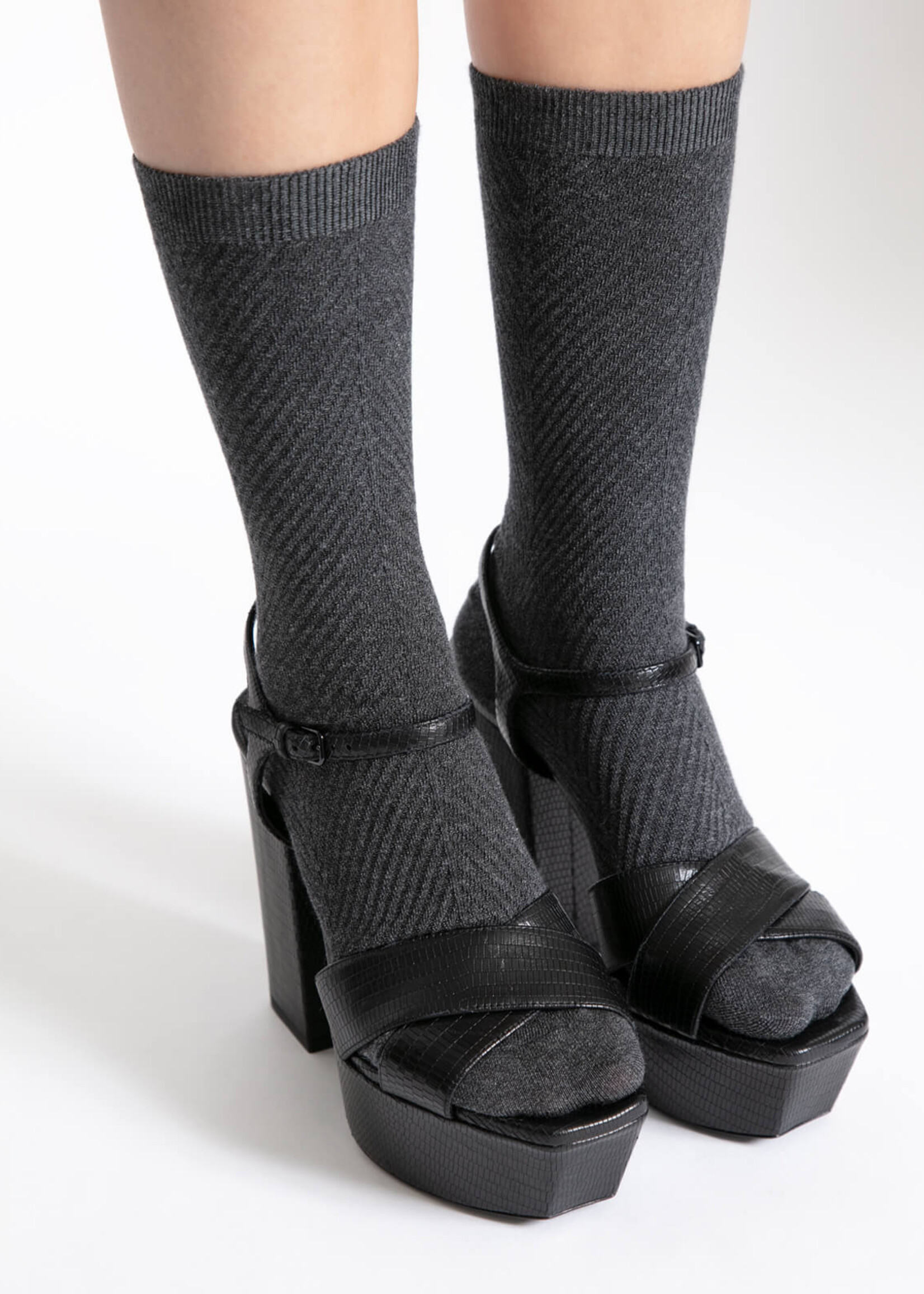 Mrs. Hosiery Mrs. Chevron Grey