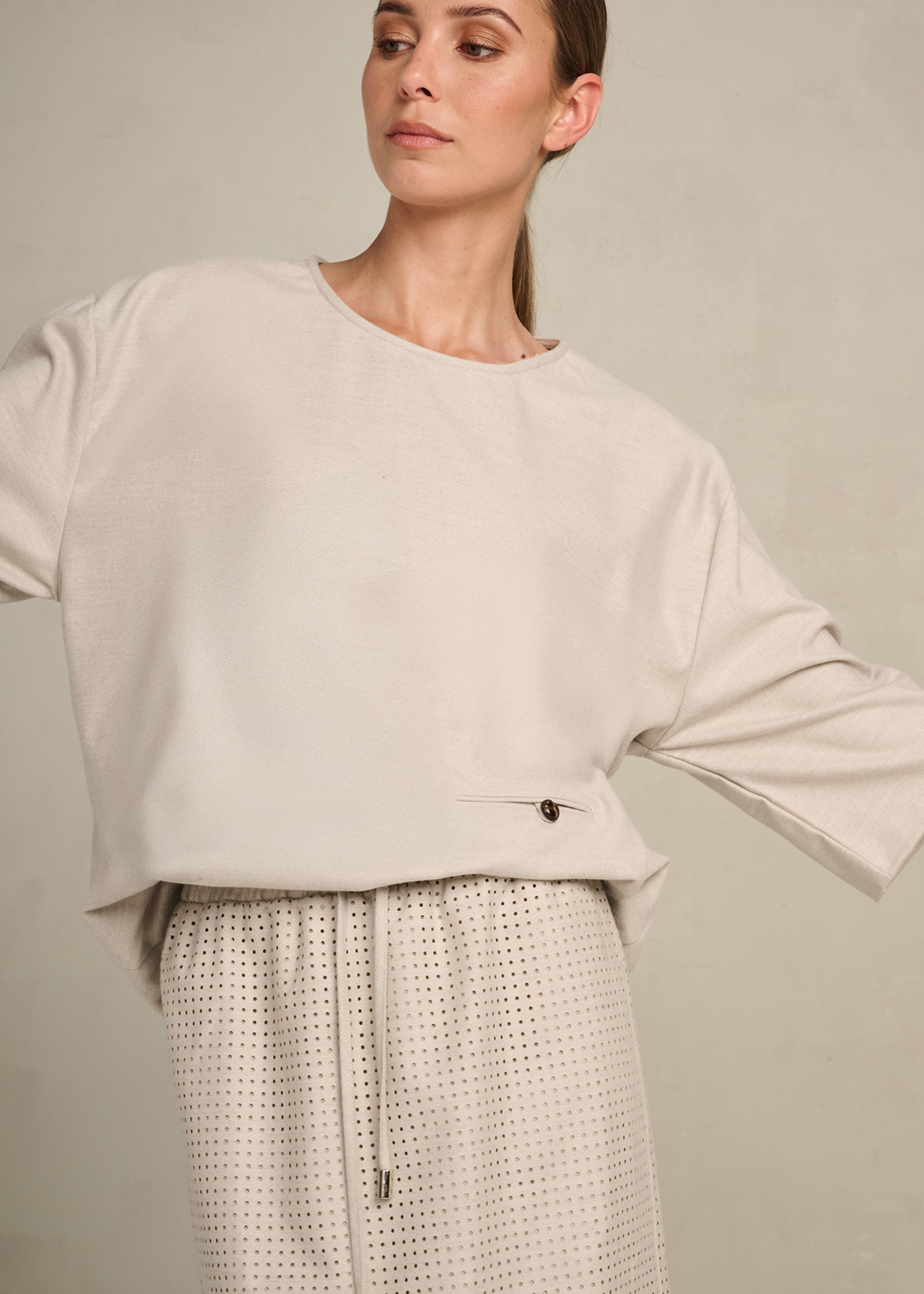 Gigi Blouse Suiting Blend Clay