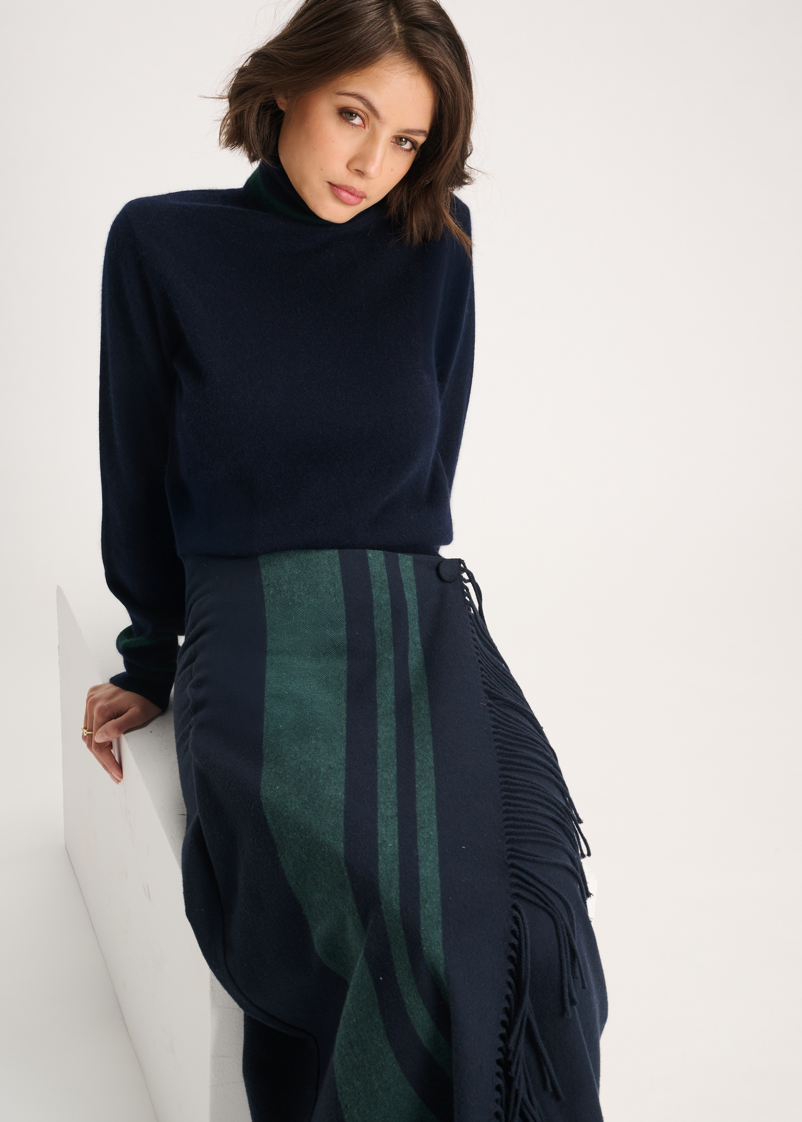 Skirt Rule N°44 Ruffle Stripe Sapphire/Forest