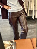 Faux Leather Trousers Cranberry