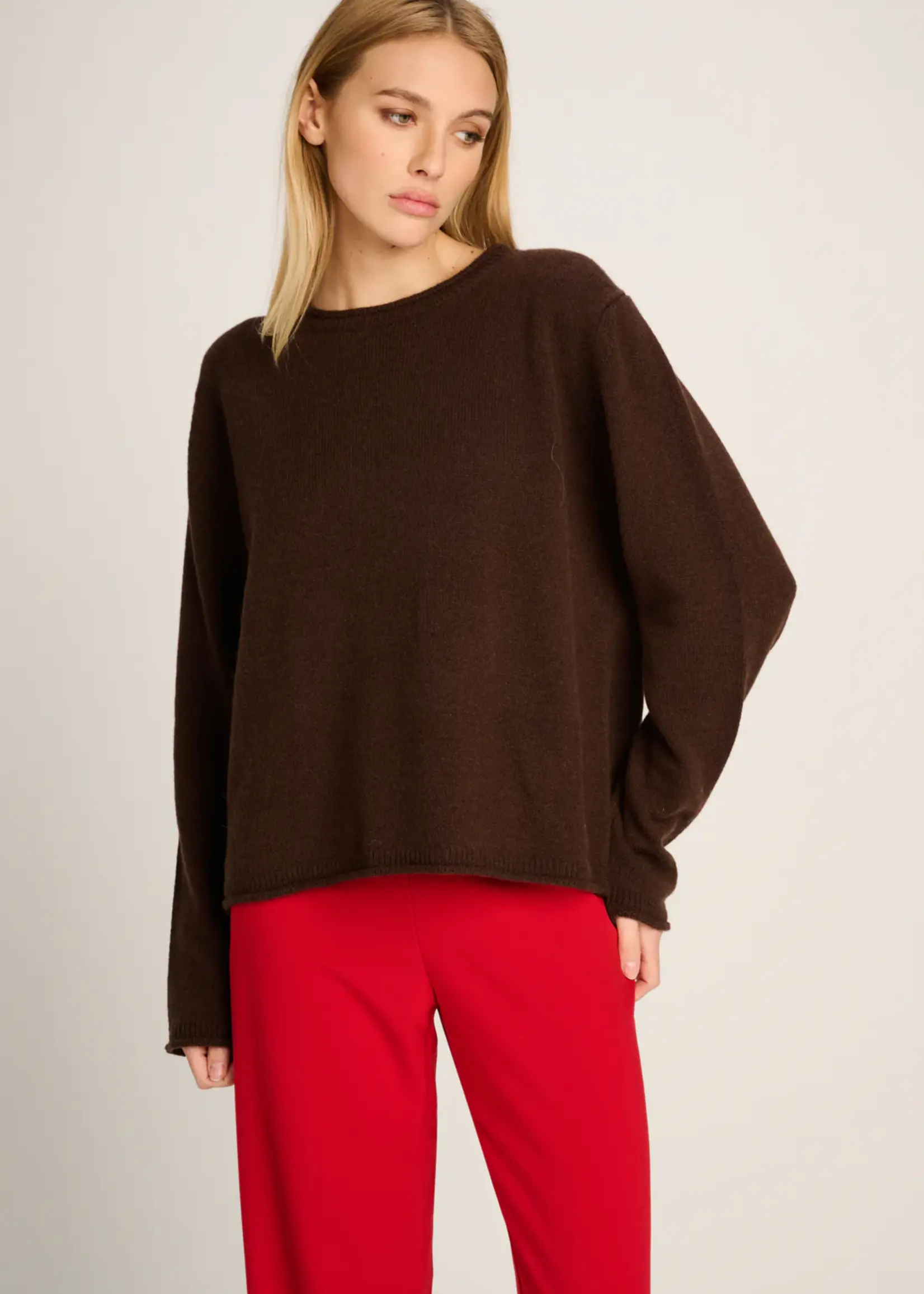 Frieda Pullover Crewneck Chocolate Brown