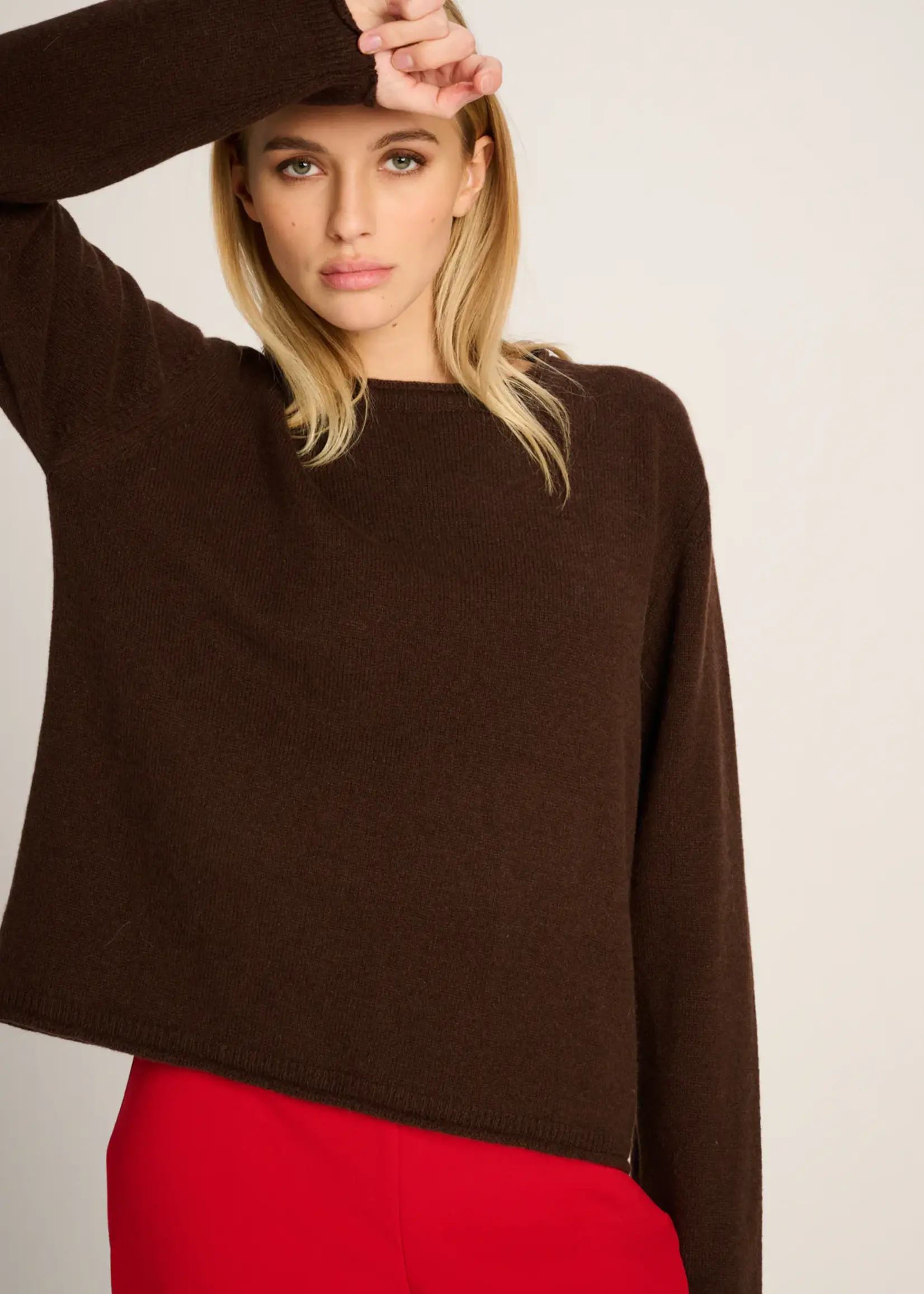 Frieda Pullover Crewneck Chocolate Brown