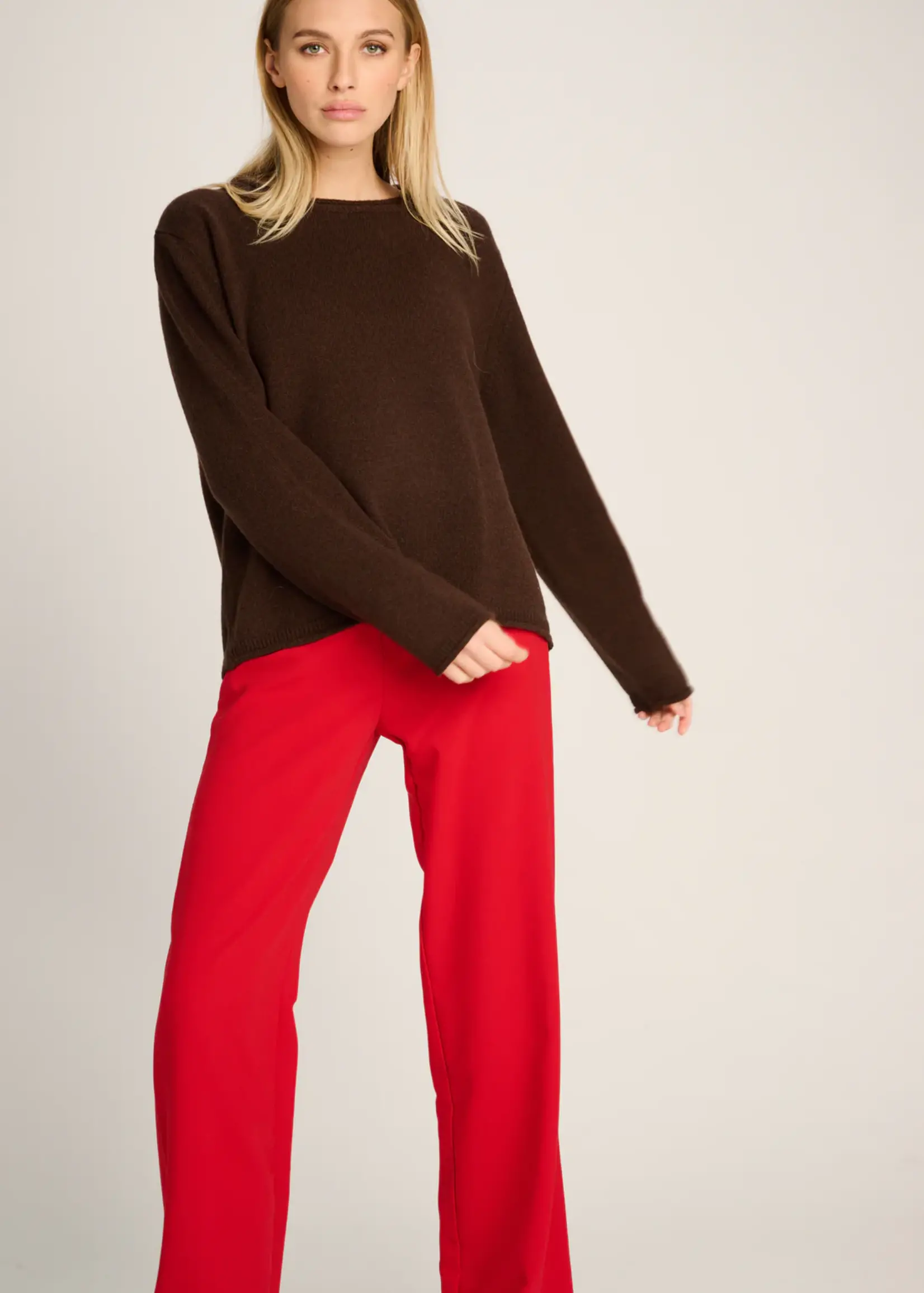 Frieda Pullover Crewneck Chocolate Brown