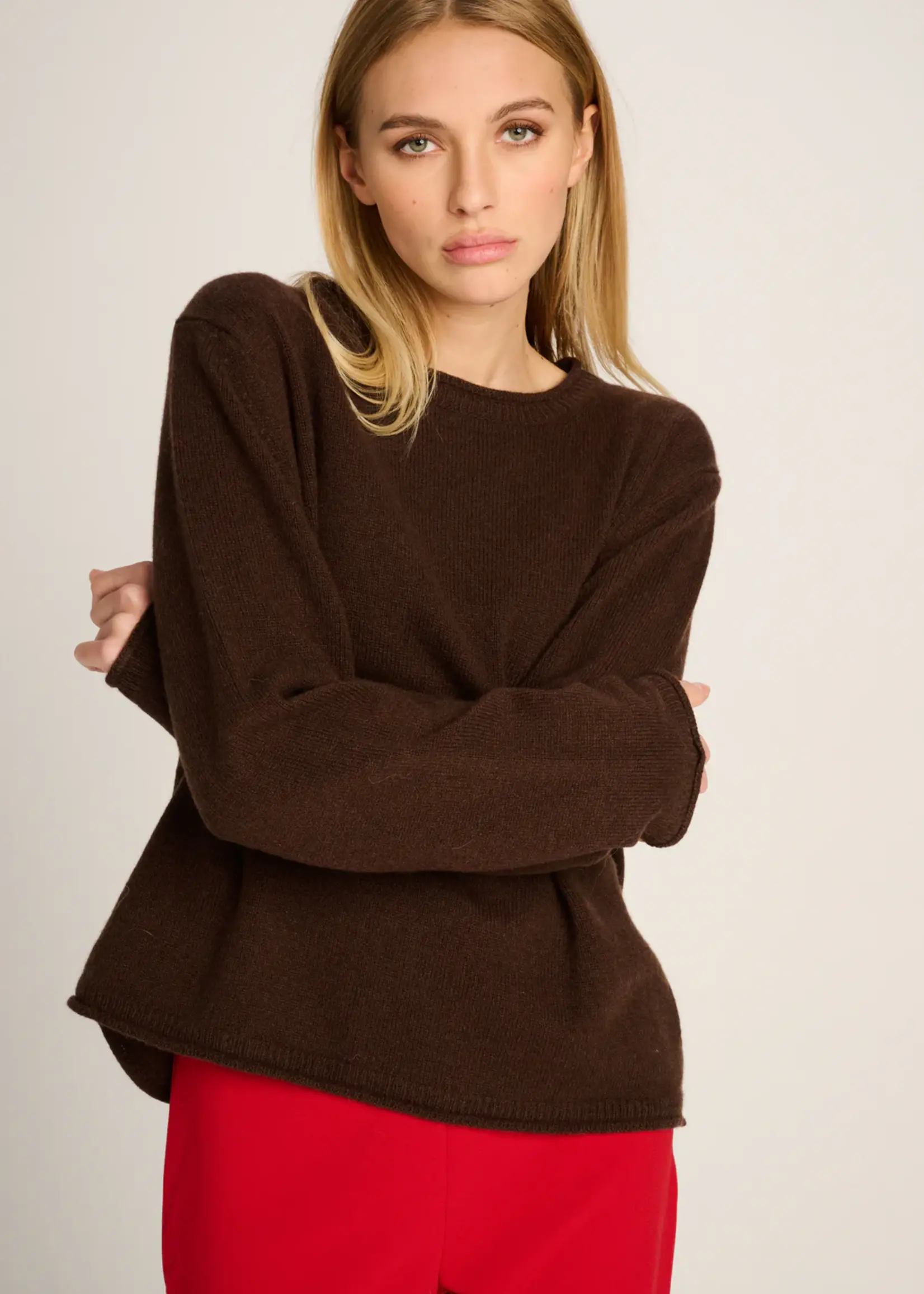 Frieda Pullover Crewneck Chocolate Brown