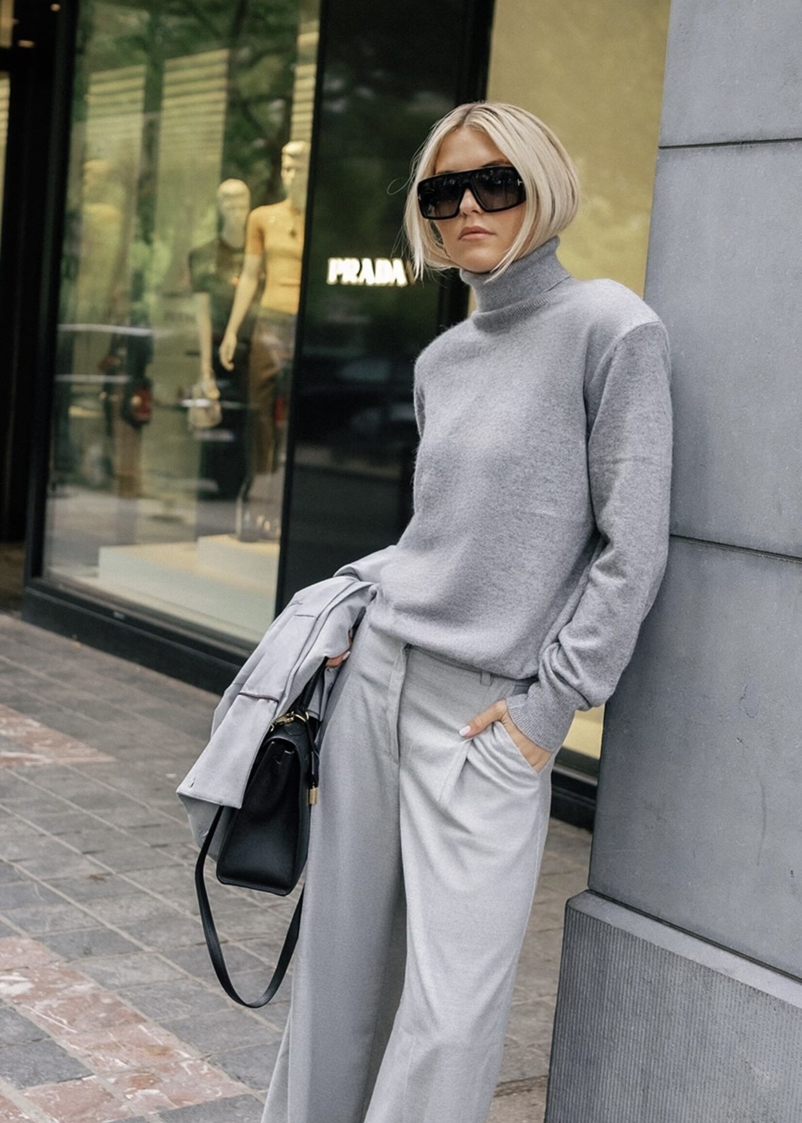 Pull Anna Woolblend Silver Grey