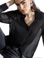 Black Blouse with Rhinestone Details