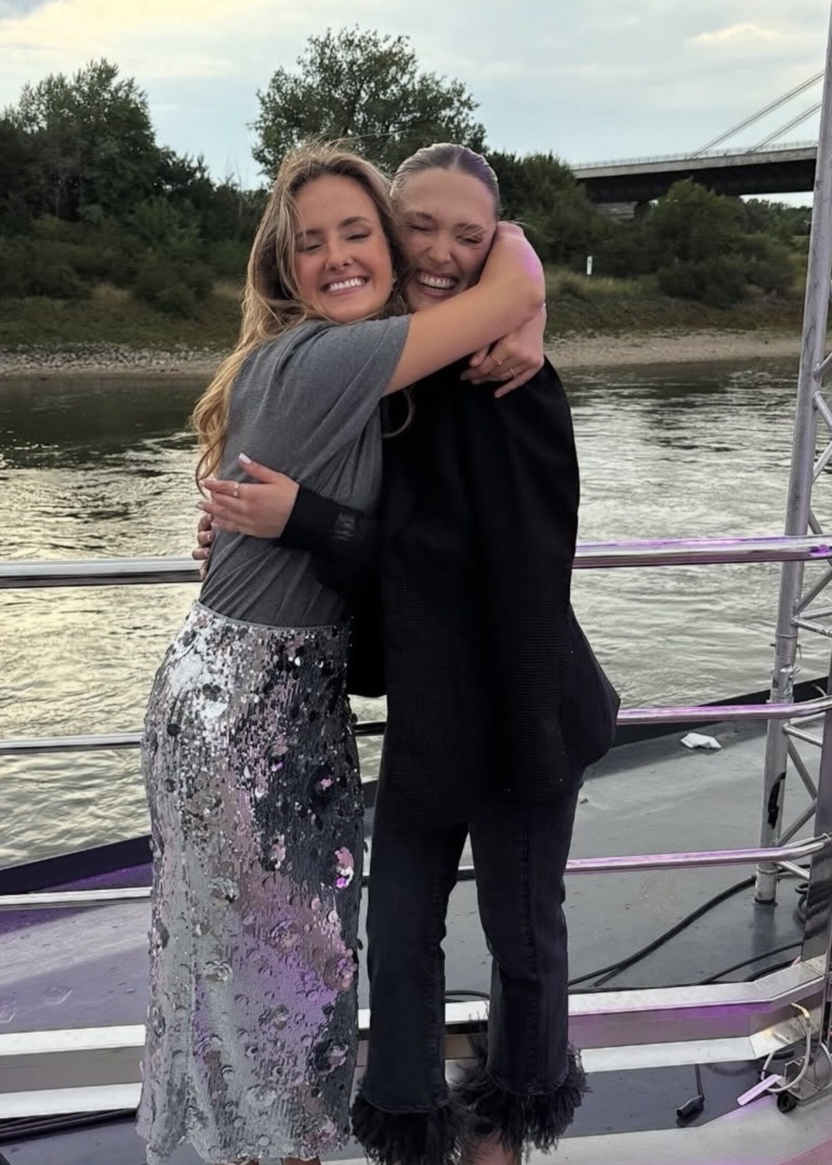 Dark Grey Used Wash Hose Baby Bootcut  With Feathers