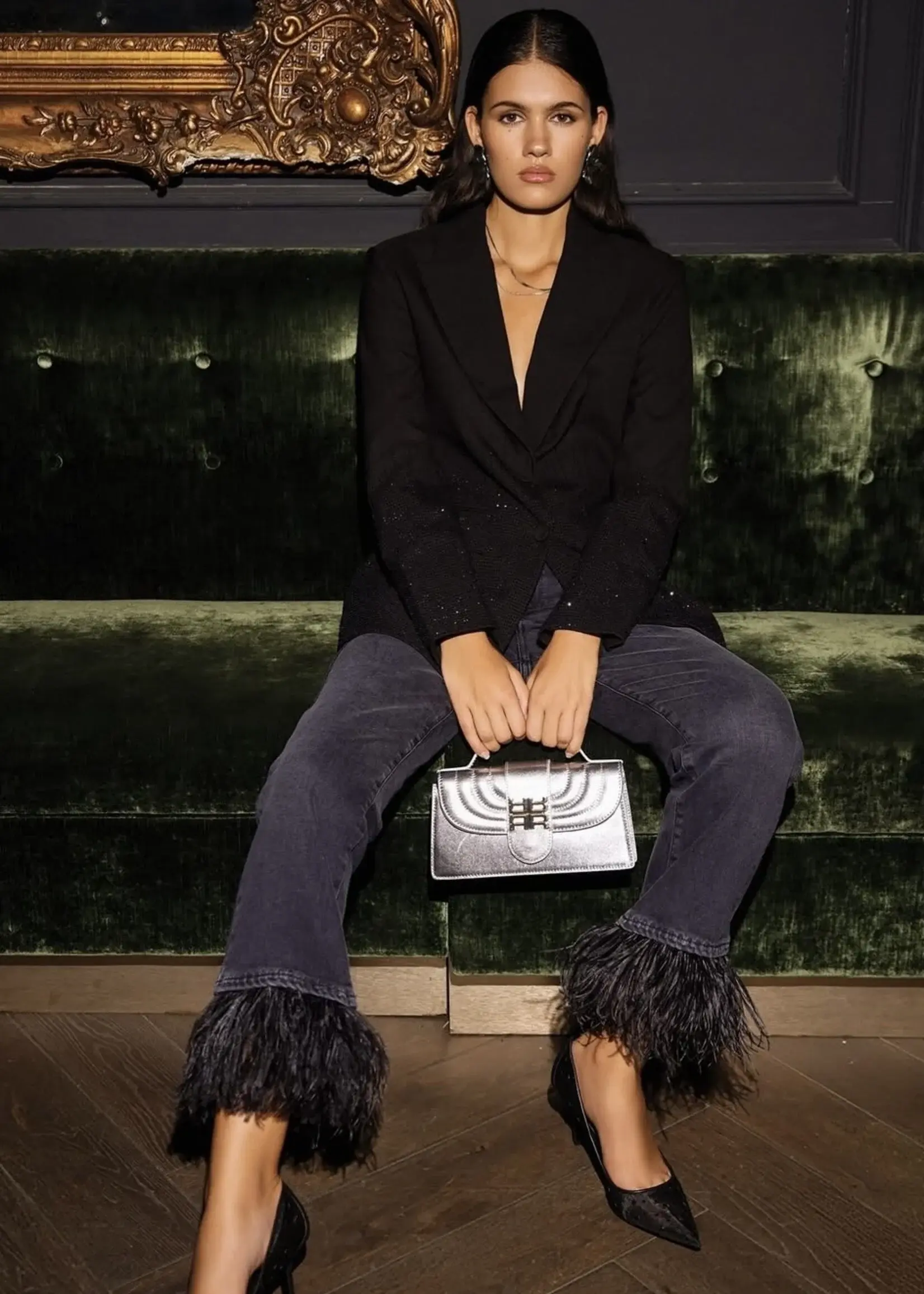 Black Blazer with Rhinestones