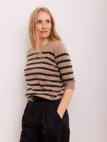 Bianca Striped Lady Sleeve Oak/Anthracite Grey