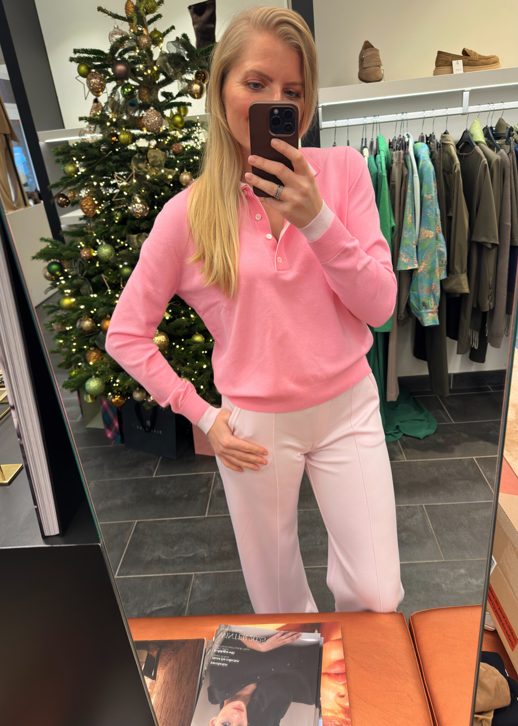 Polo pull met dubbele kraag