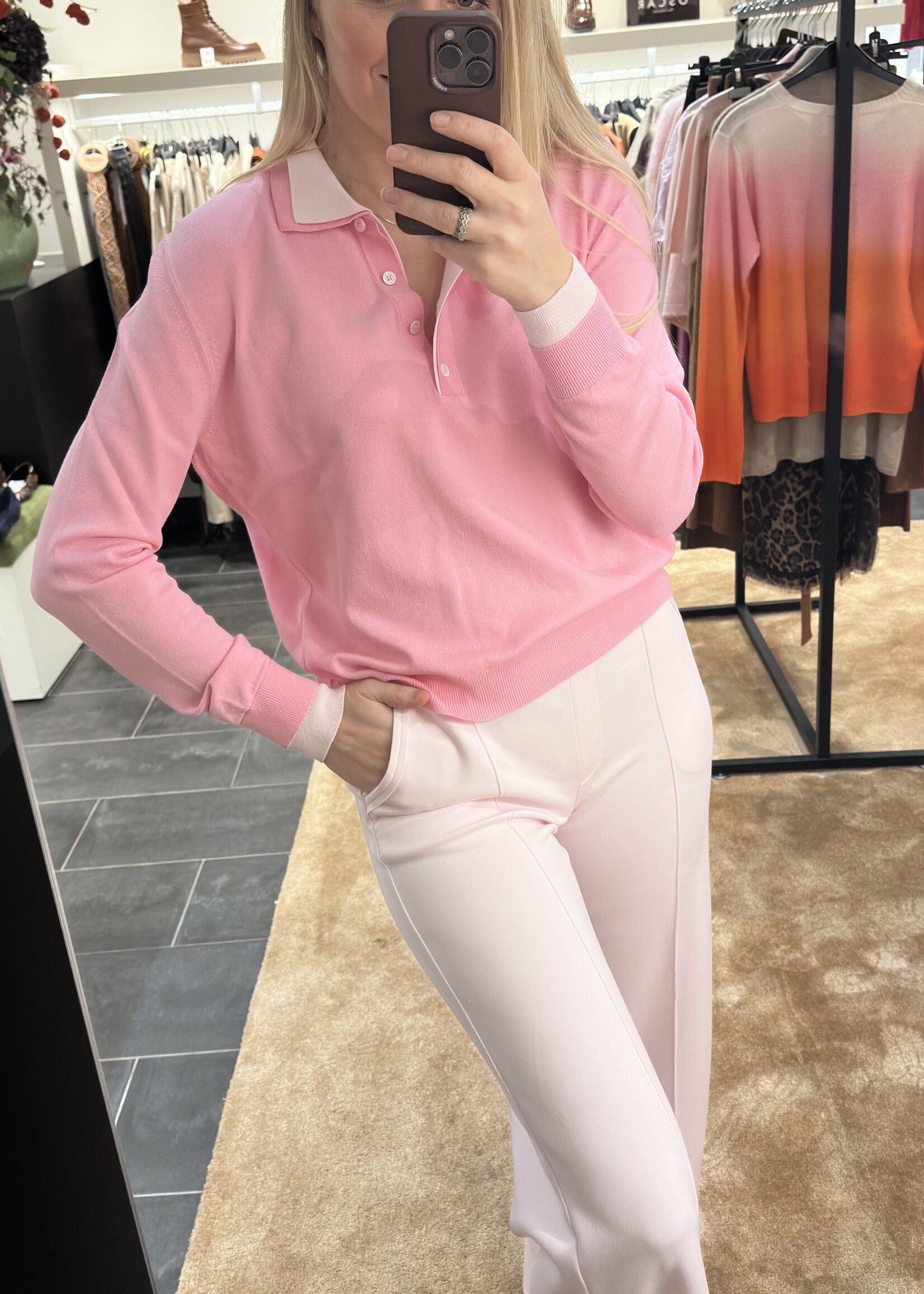 Polo pull met dubbele kraag