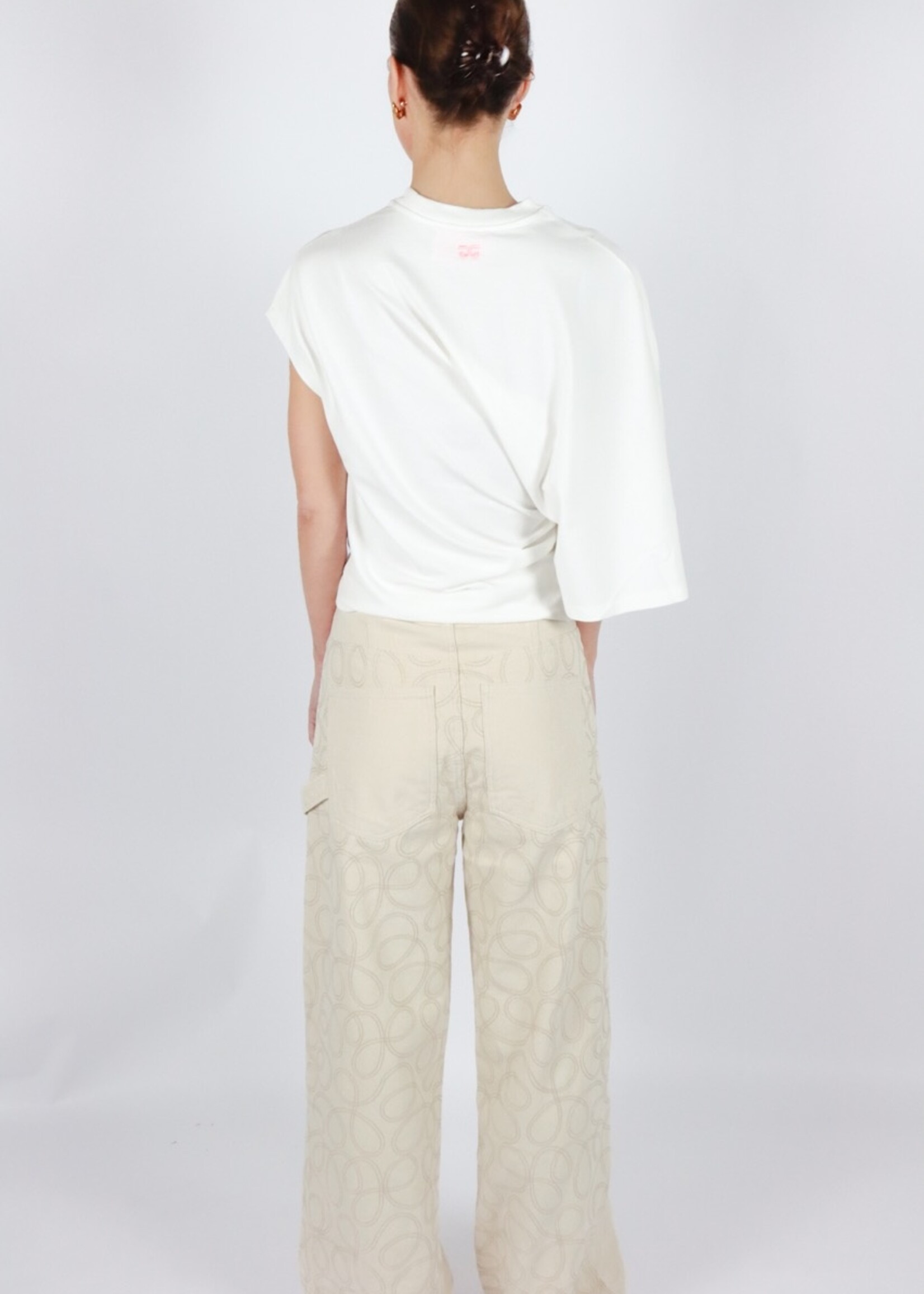 Atelier Amandine Eva Jeans Ecru Embroided