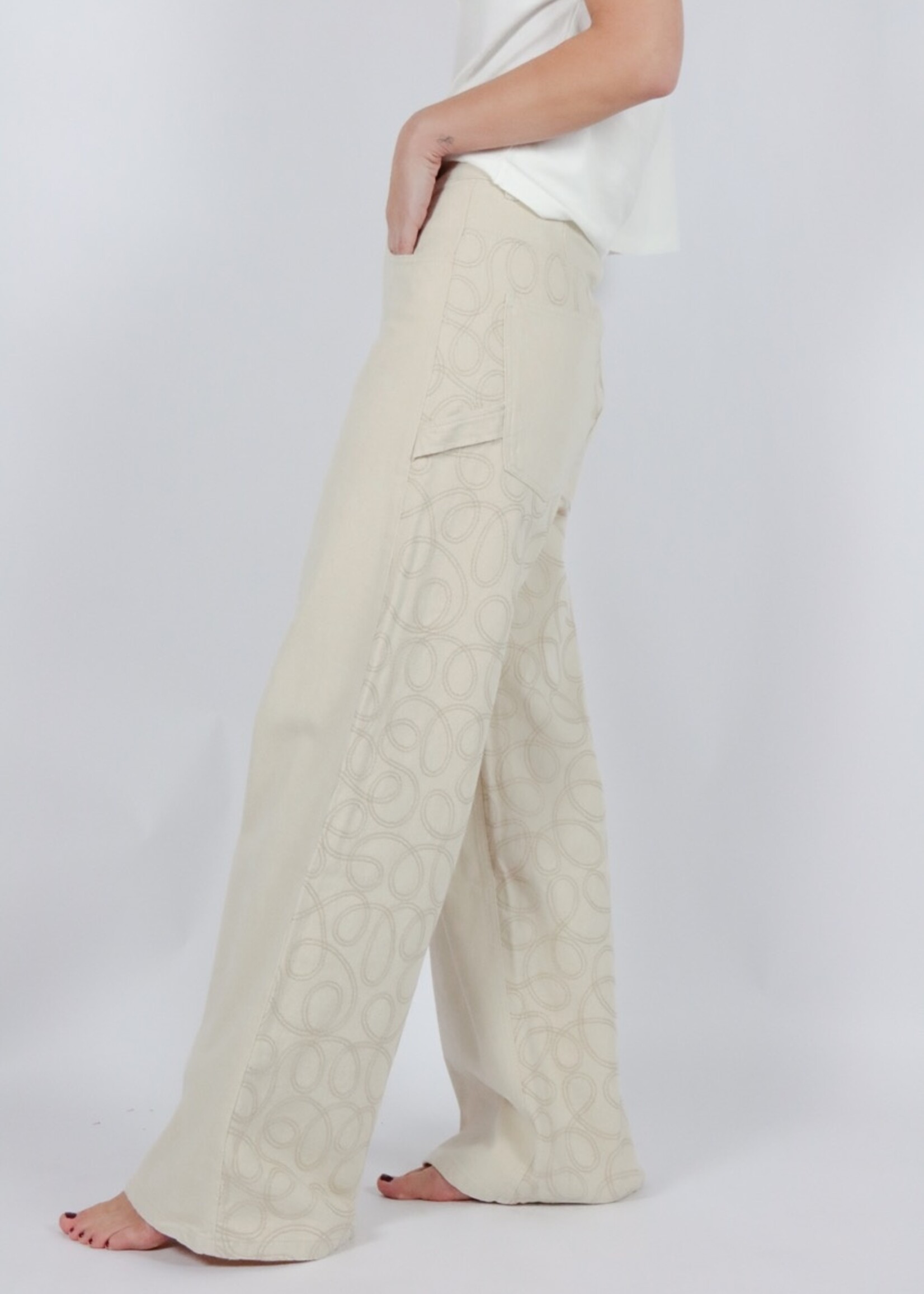 Eva Jeans Ecru Embroided