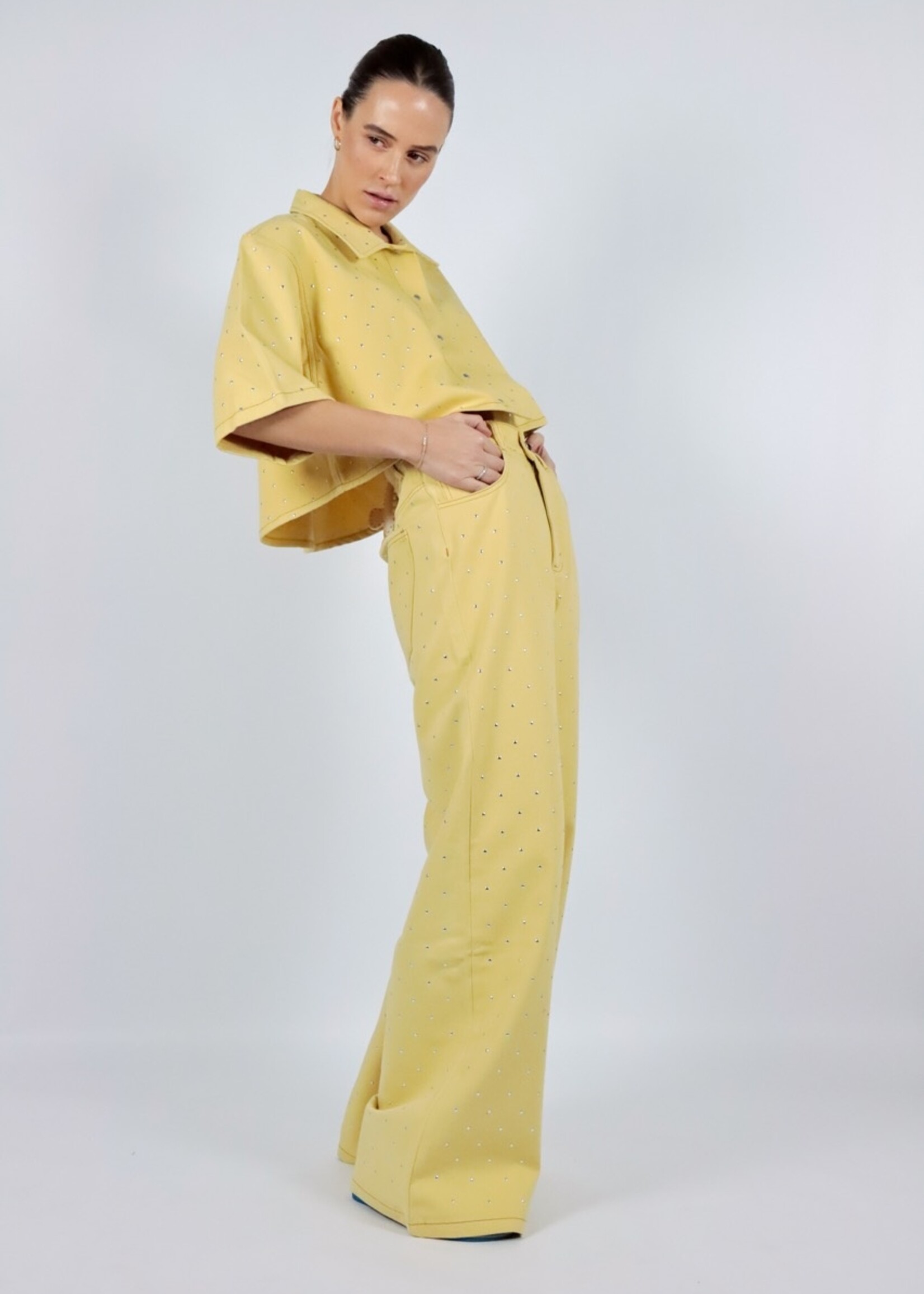 Atelier Amandine Eva Jeans Yellow Studs