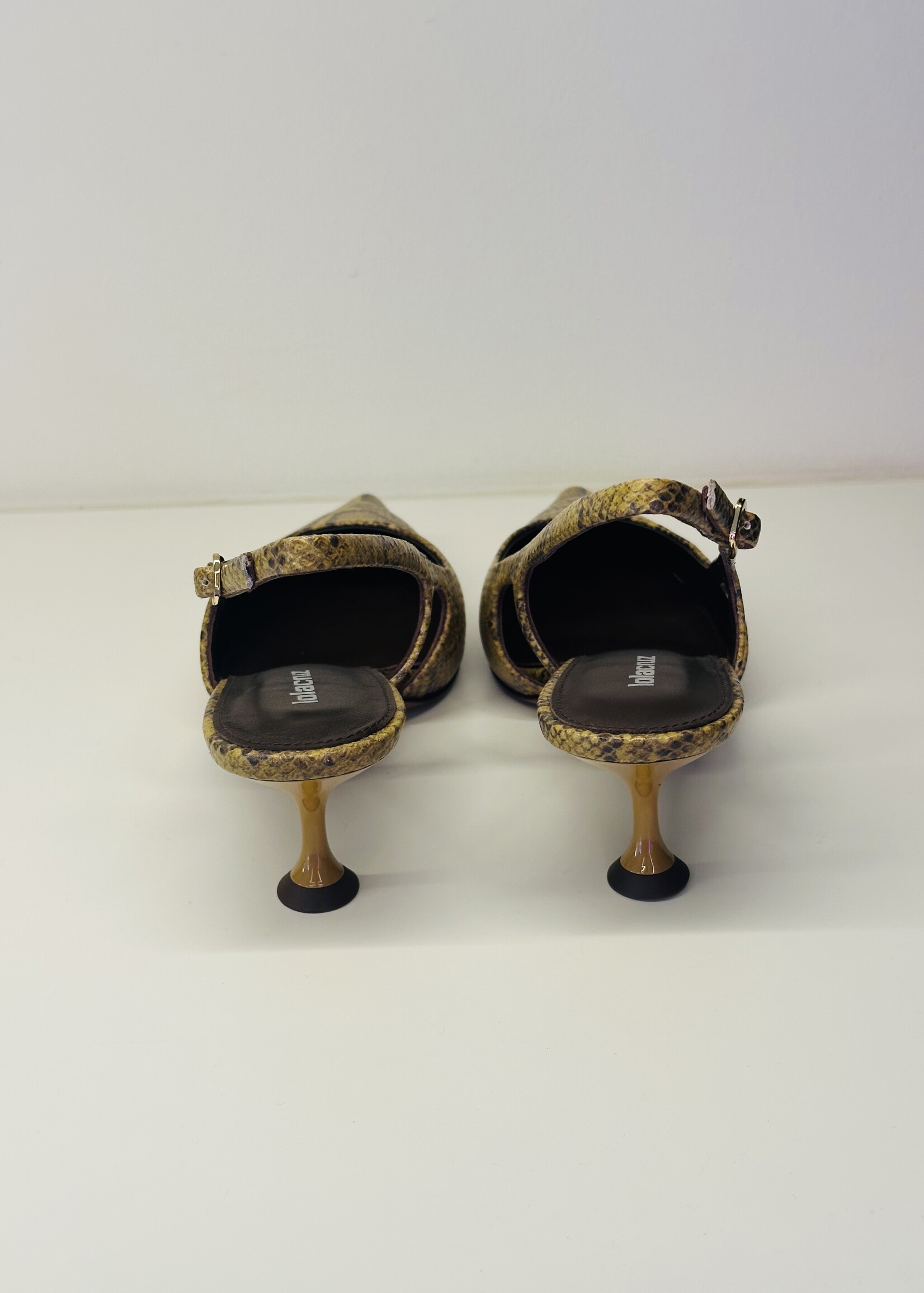 Olive Python slingback