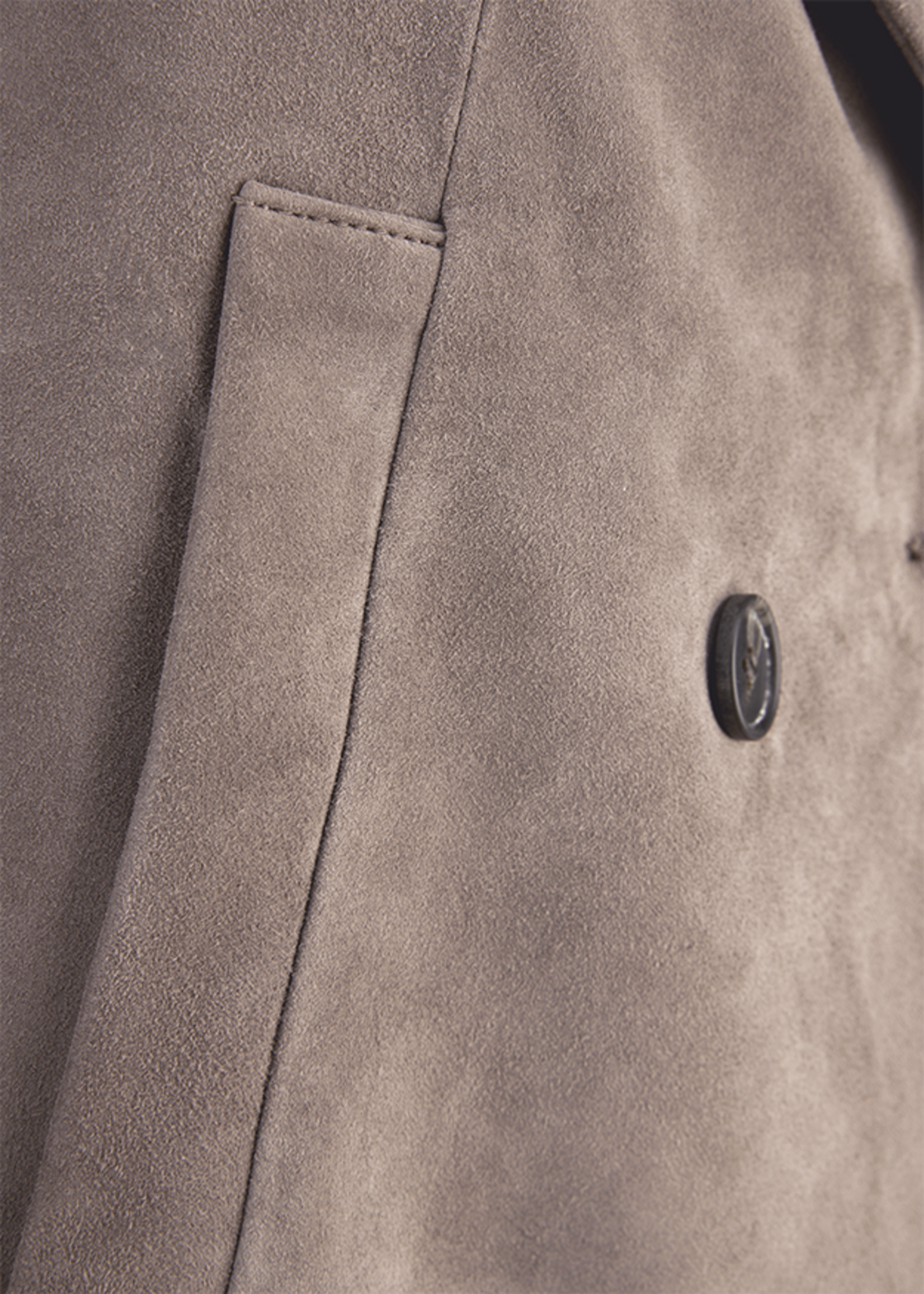 Taupe suède jasje met knopen