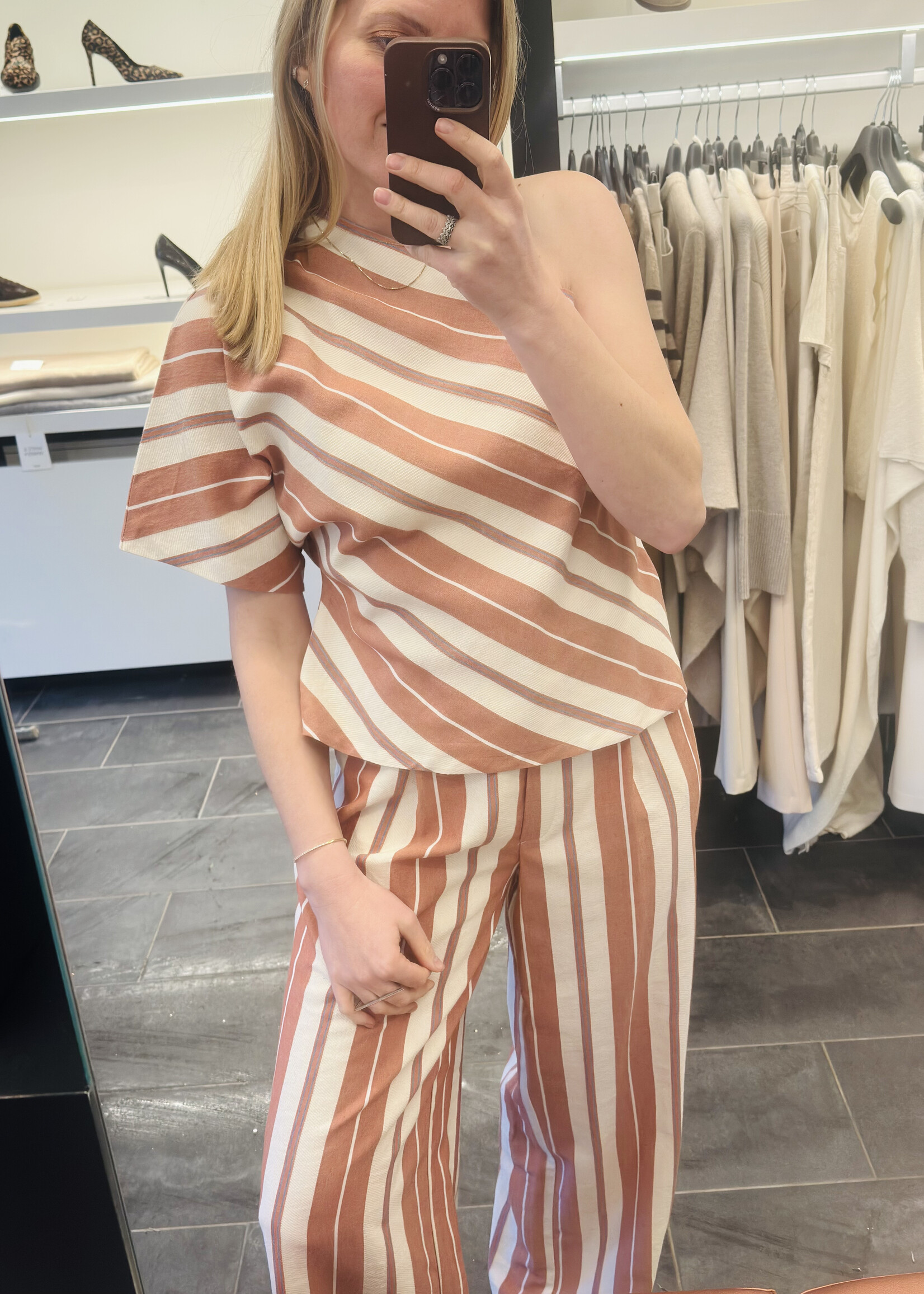 Blouse Rule N°70 Linen Stripes Cinnamon