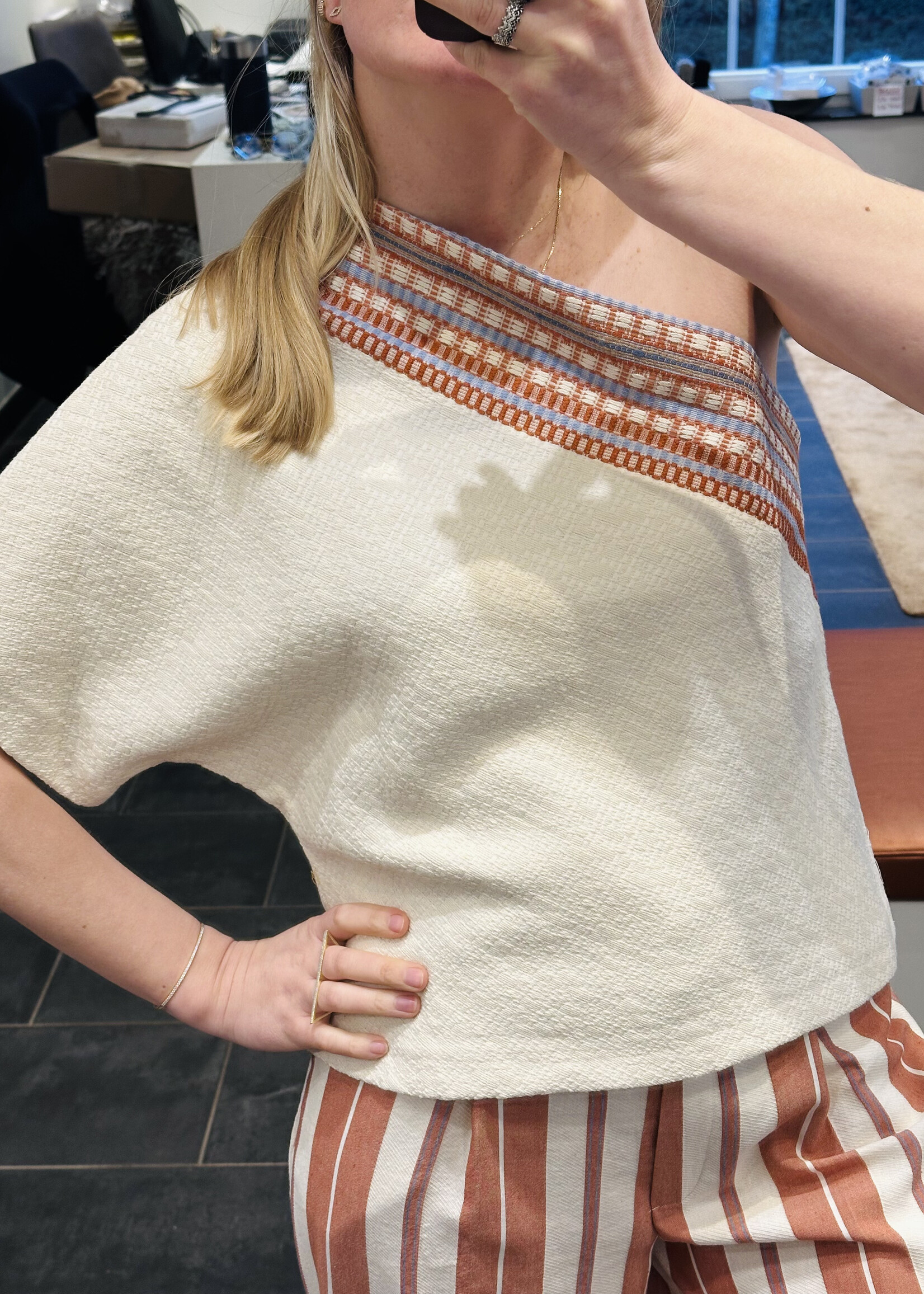 Blouse Rule N°75 Rochelle Cinnamon/Blue