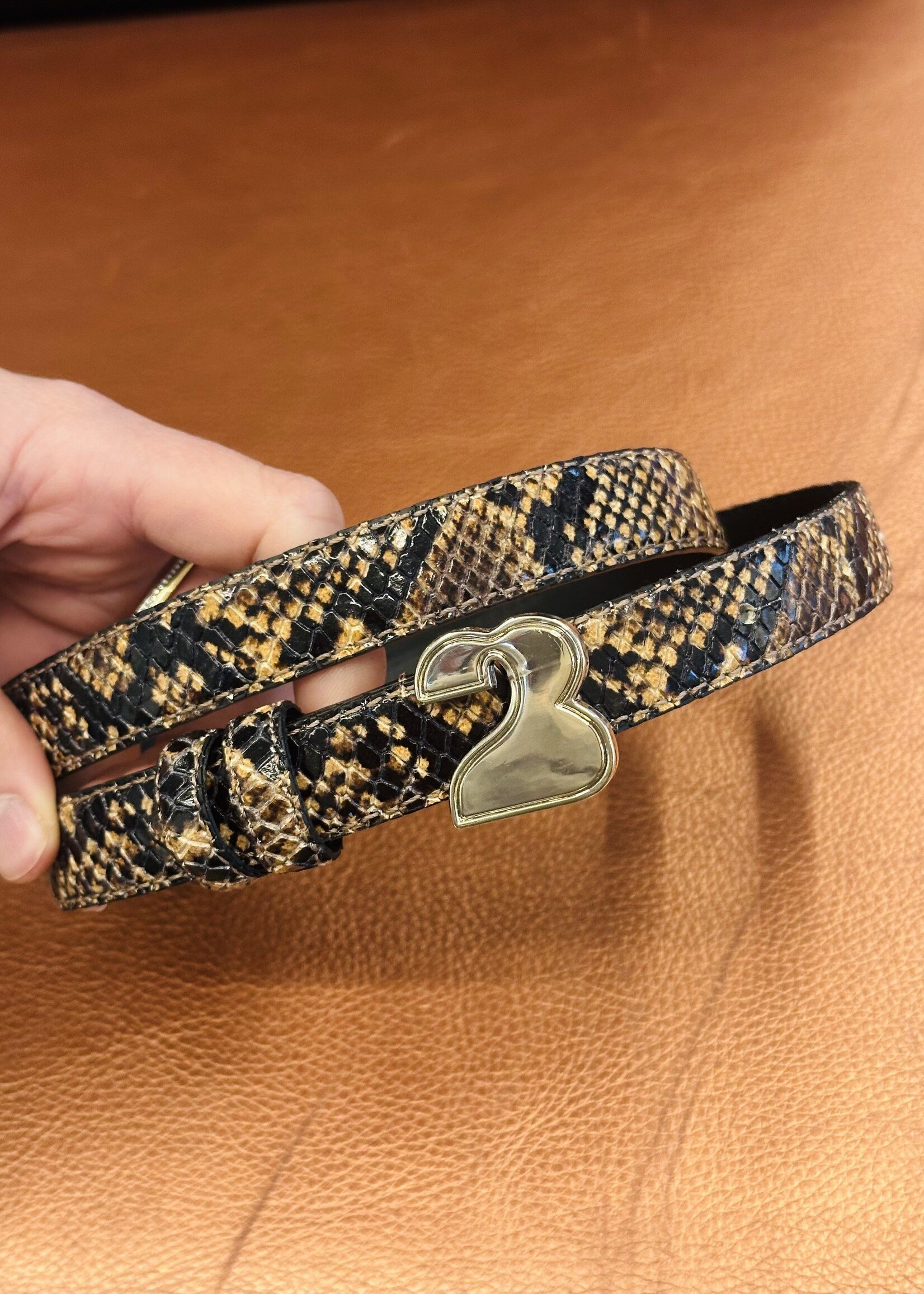 Ava Belt Bronze Python