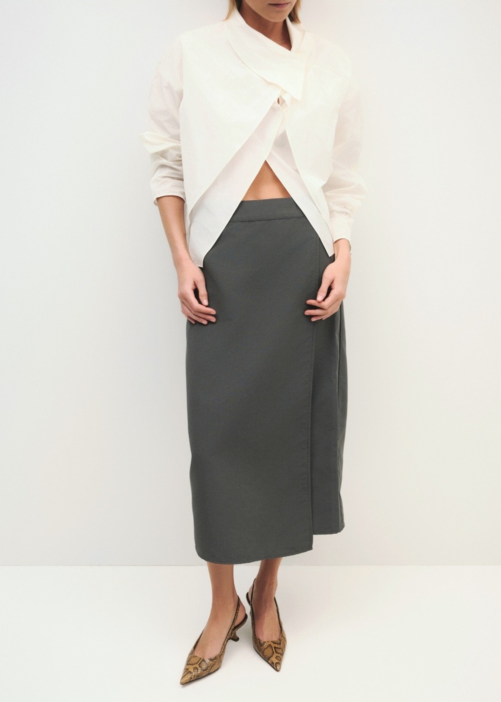 Olive Python slingback