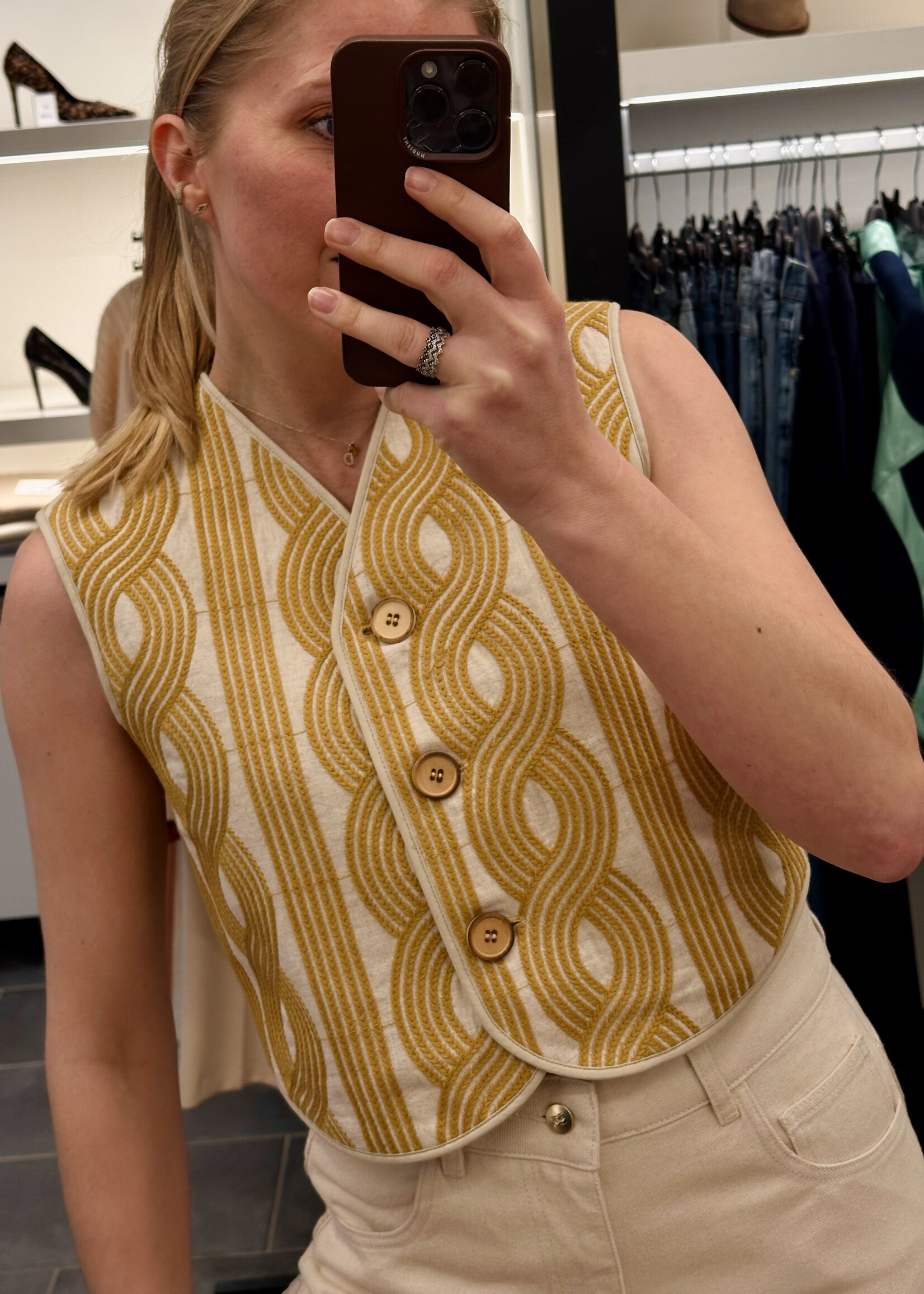 Bari Vest Amber Embroidery