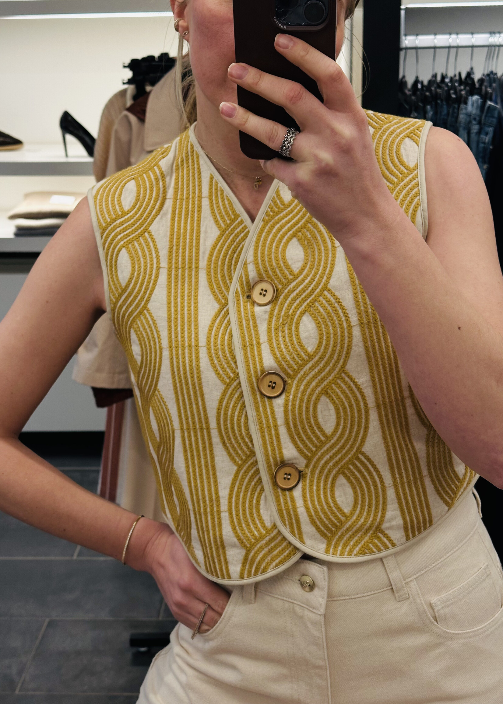 Bari Vest Amber Embroidery