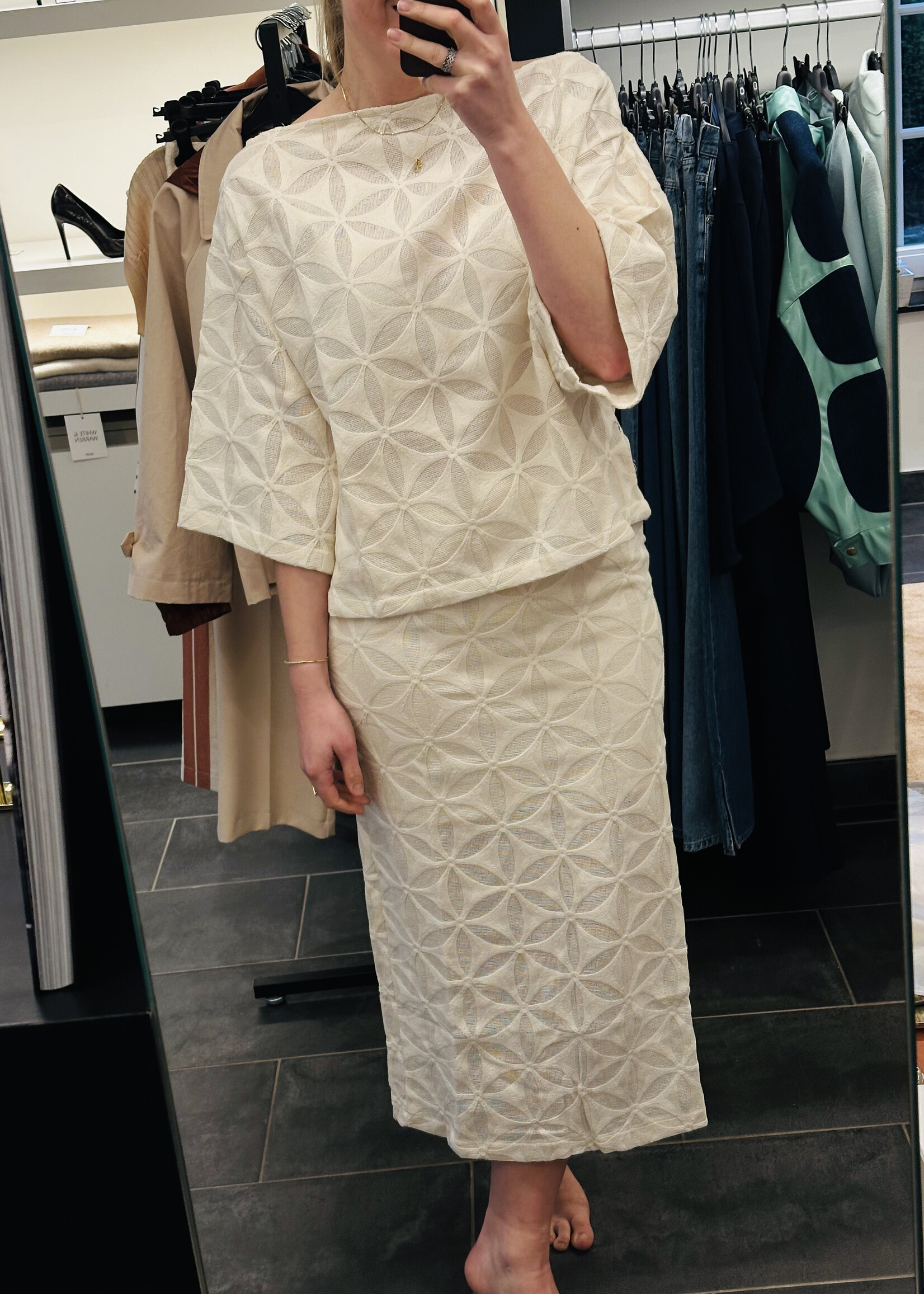 Minimal Skirt Echo Lace Ivory