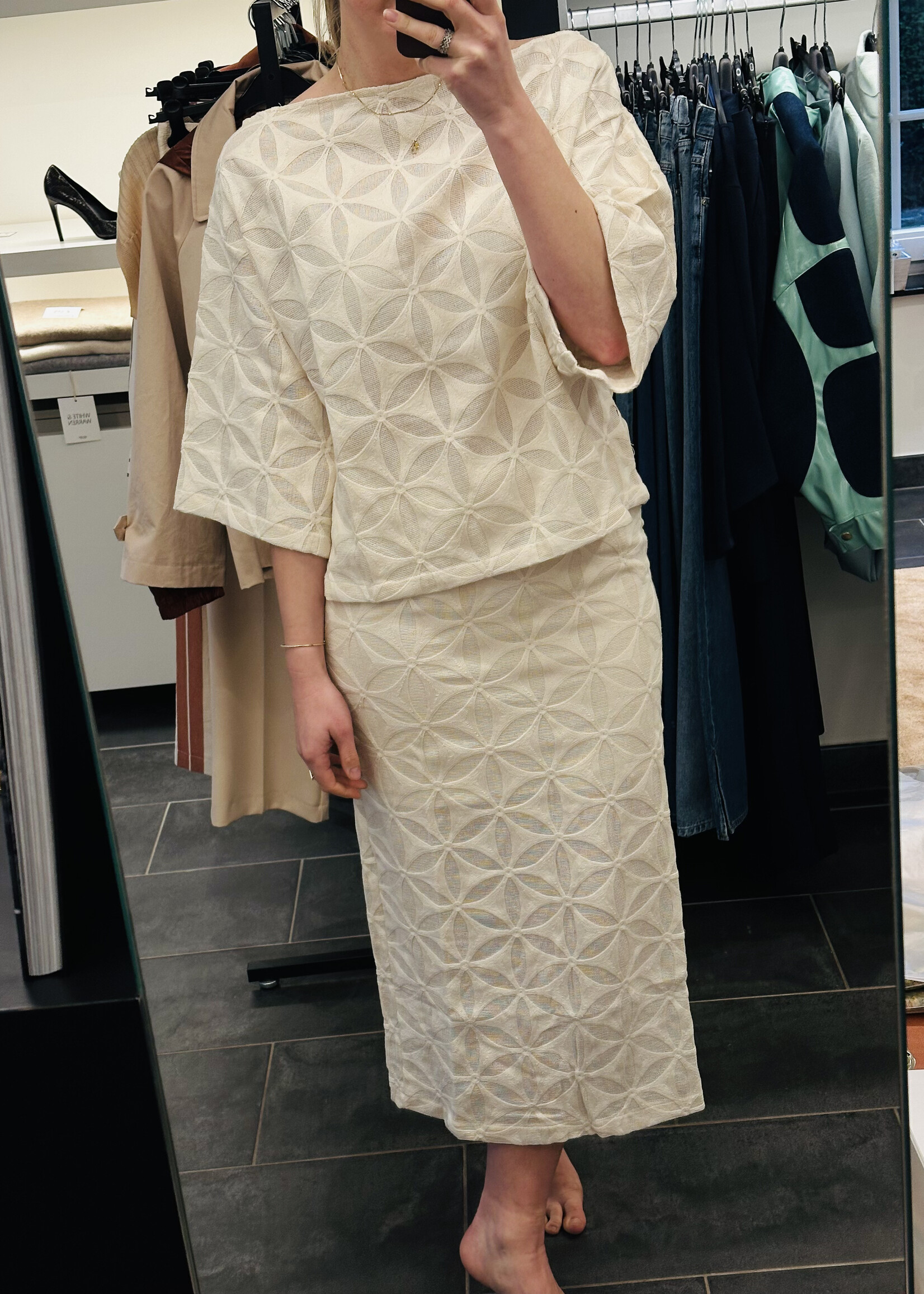 Minimal Skirt Echo Lace Ivory