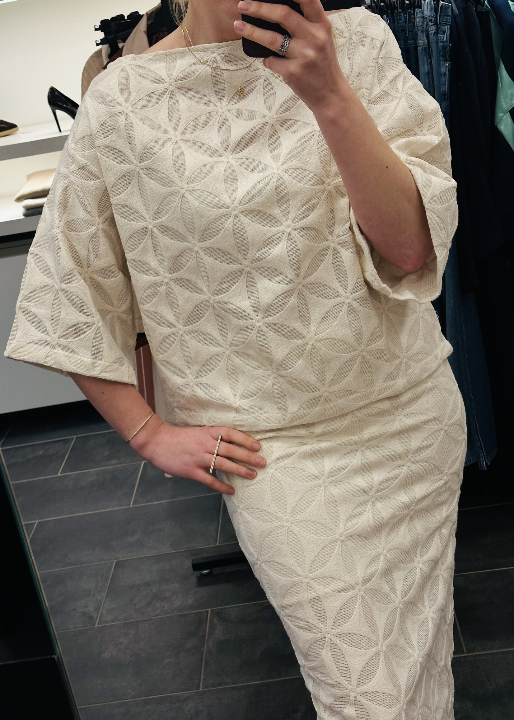 Minimal Skirt Echo Lace Ivory