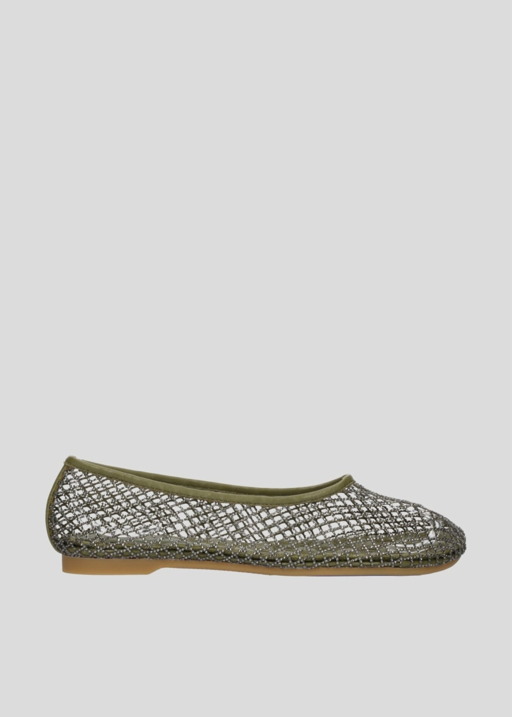Kaki ballerina met strass