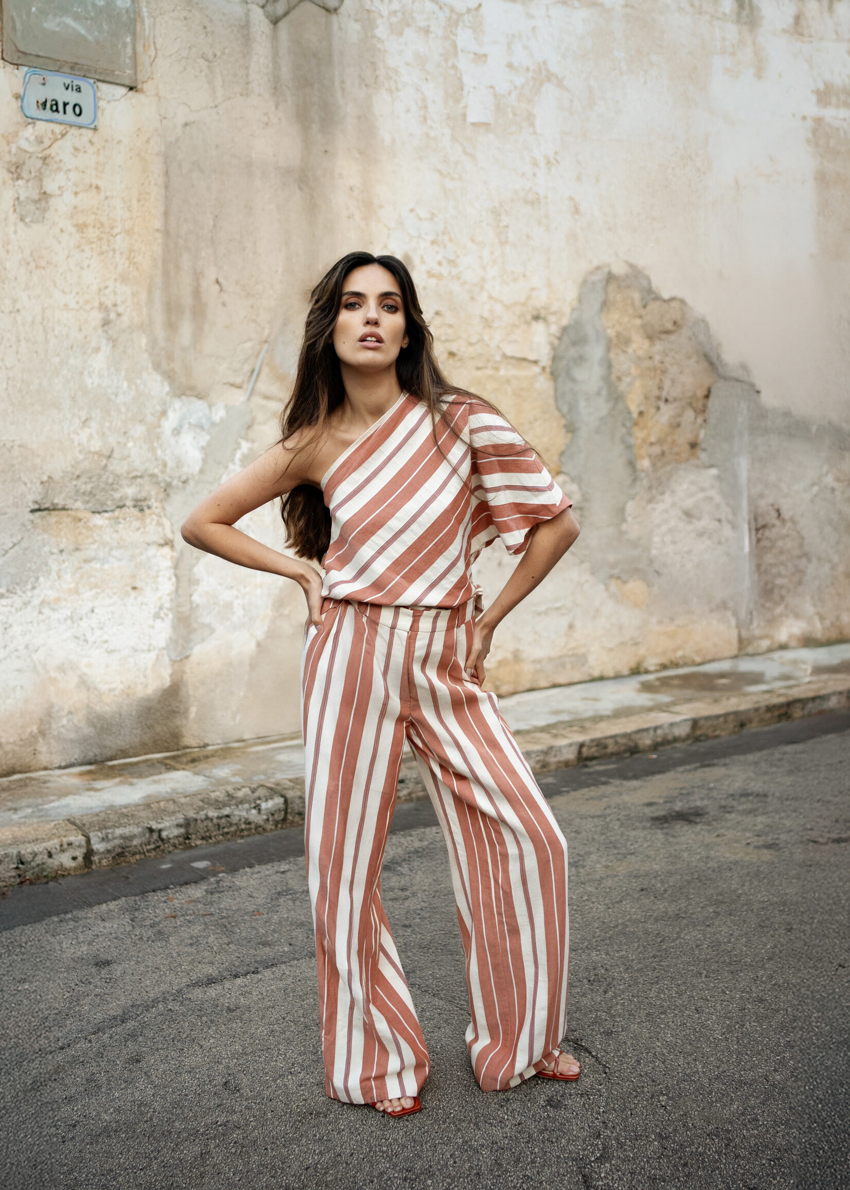 Blouse Rule N°70 Linen Stripes Cinnamon