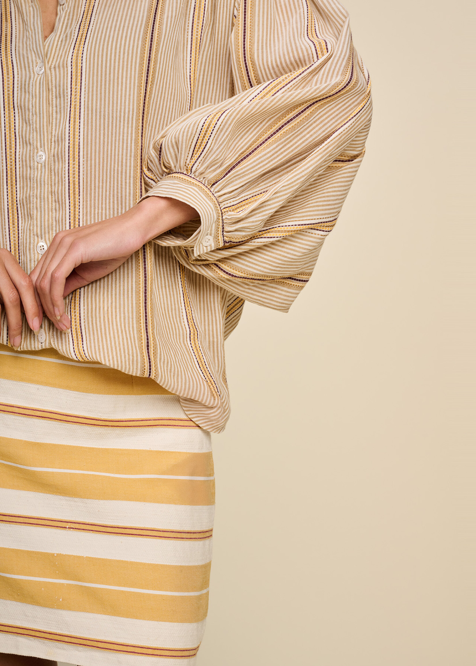Blouse Rule N°65 Blouse Cotton Voile Stripes Sunrise