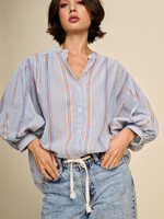 Blouse Rule N°65 Blouse Cotton Voile Stripes Denim Blue
