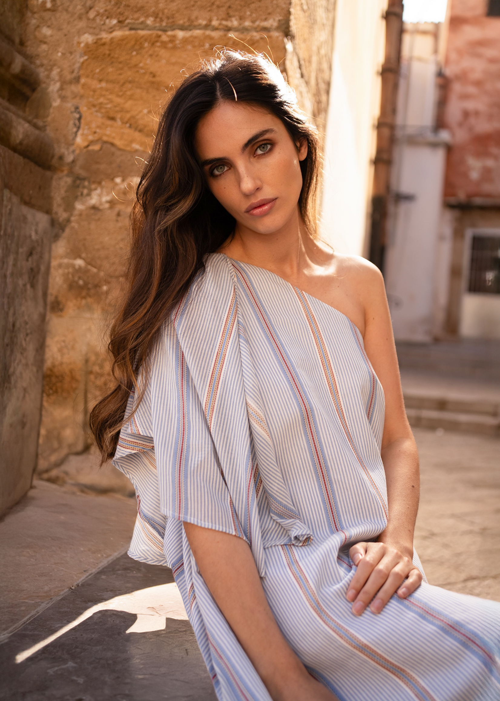 Dress Rule N°94 Cotton Voile Stripes Denim Blue