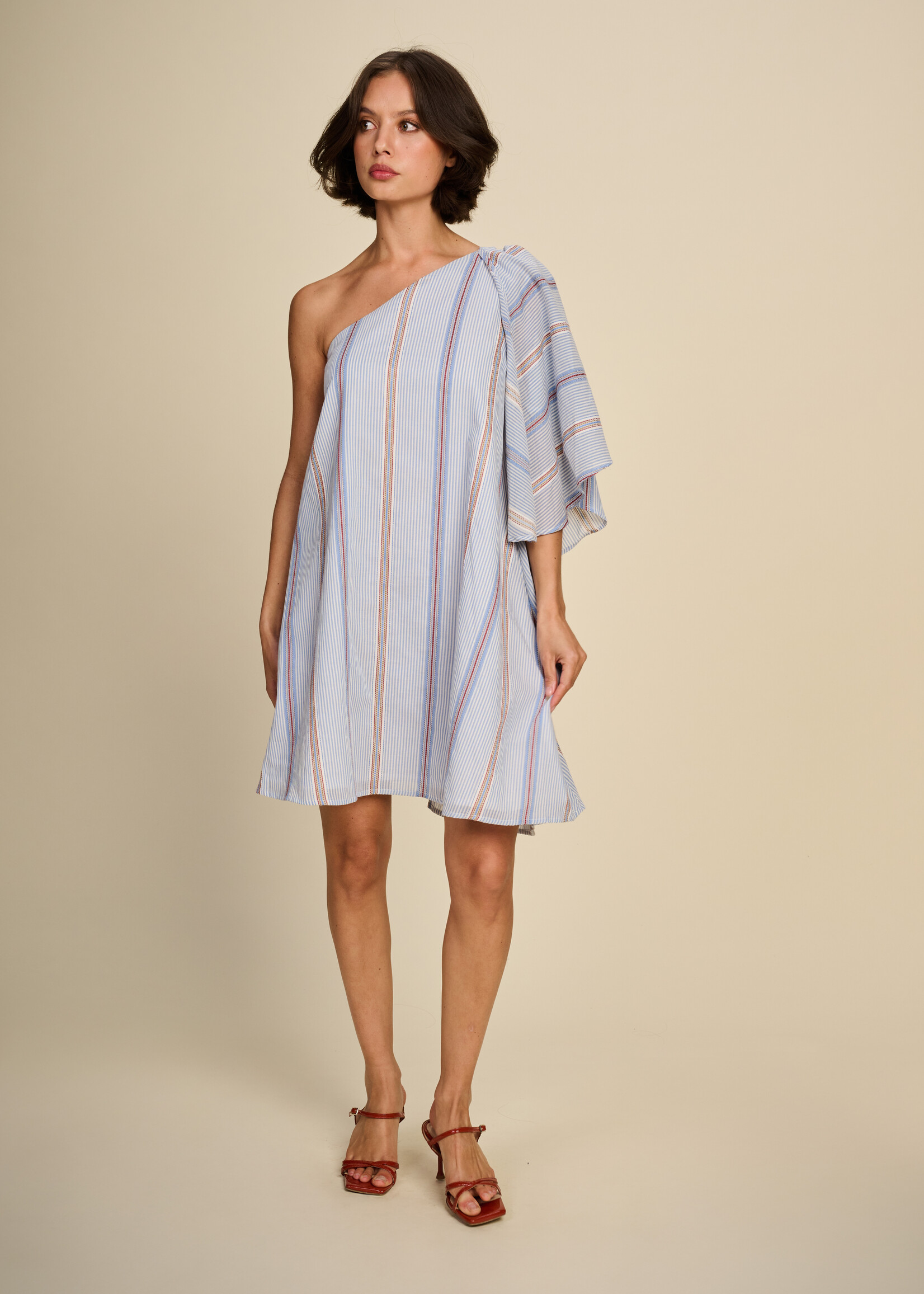 Dress Rule N°94 Cotton Voile Stripes Denim Blue