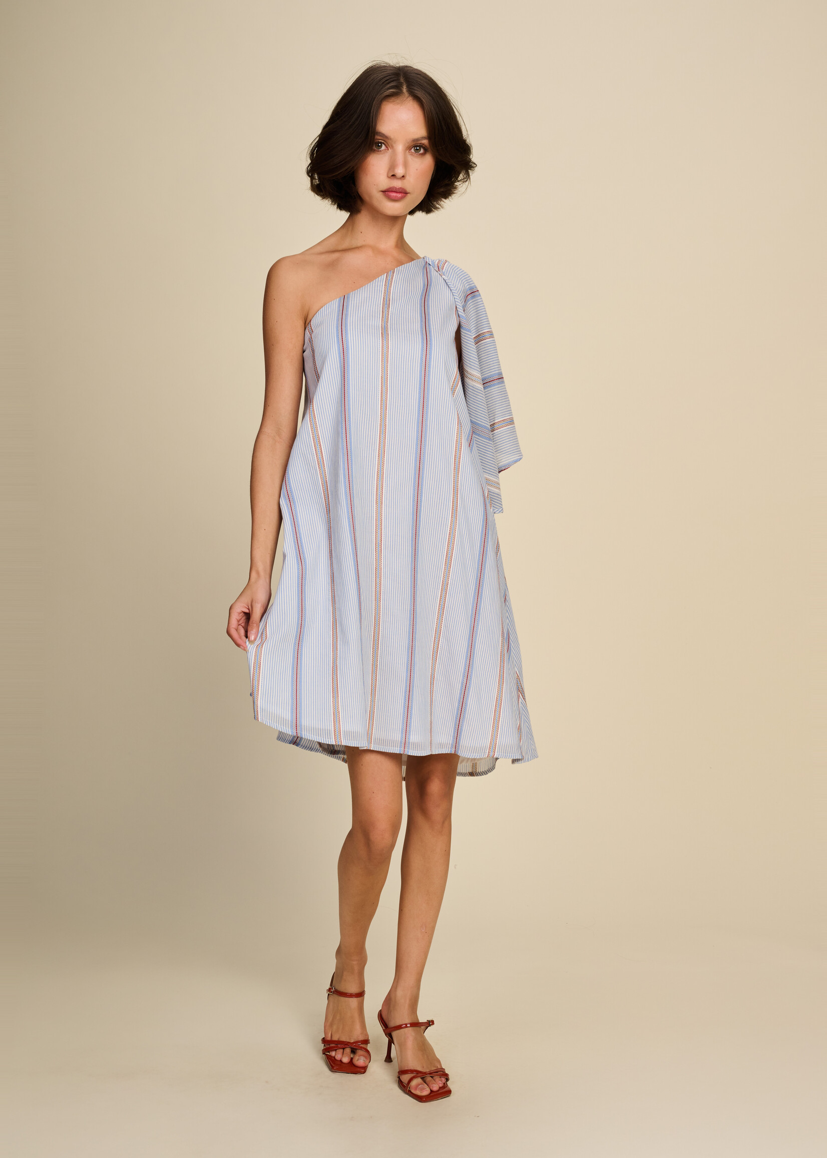 Dress Rule N°94 Cotton Voile Stripes Denim Blue