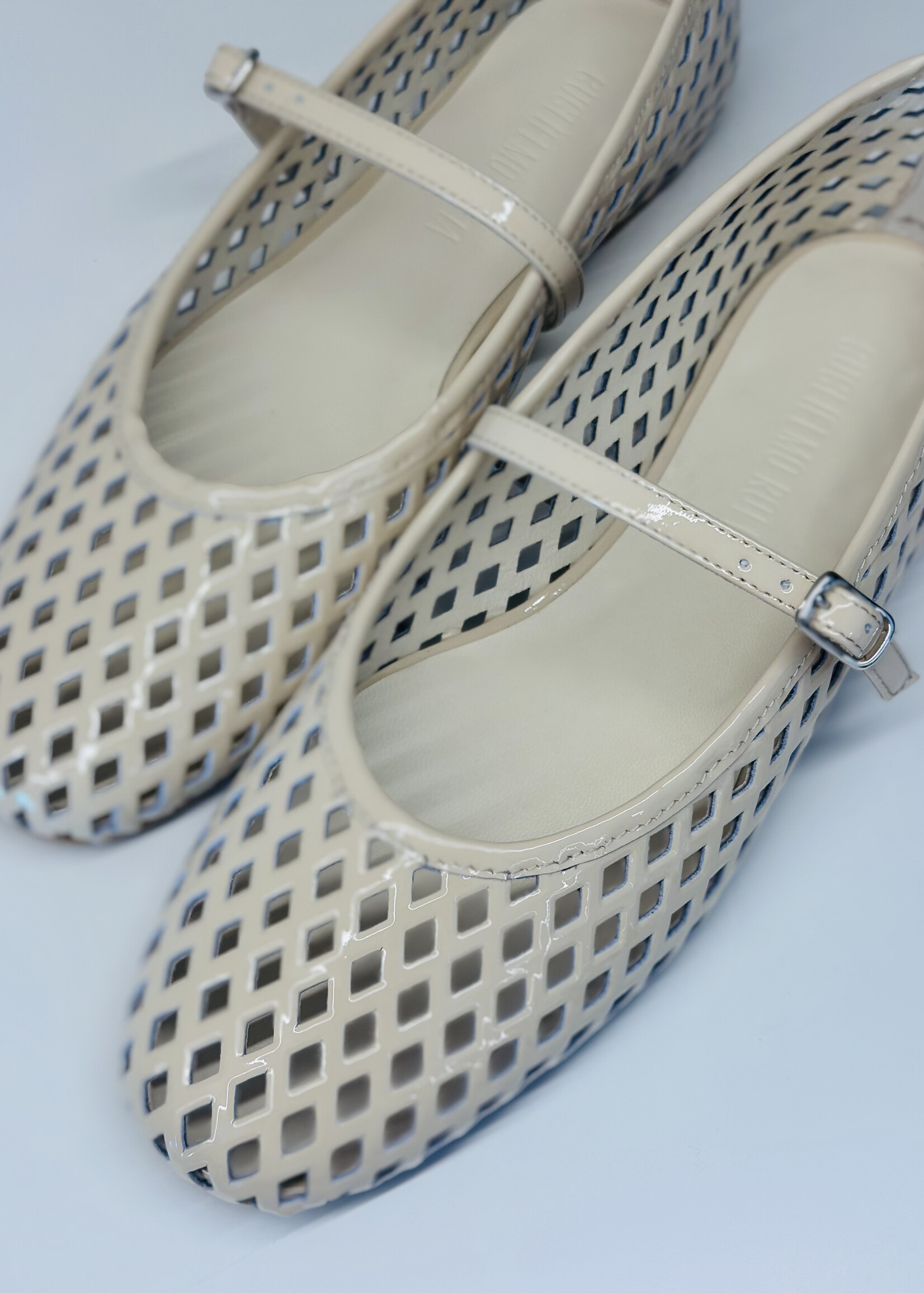 Off-White Perforated Ballerina