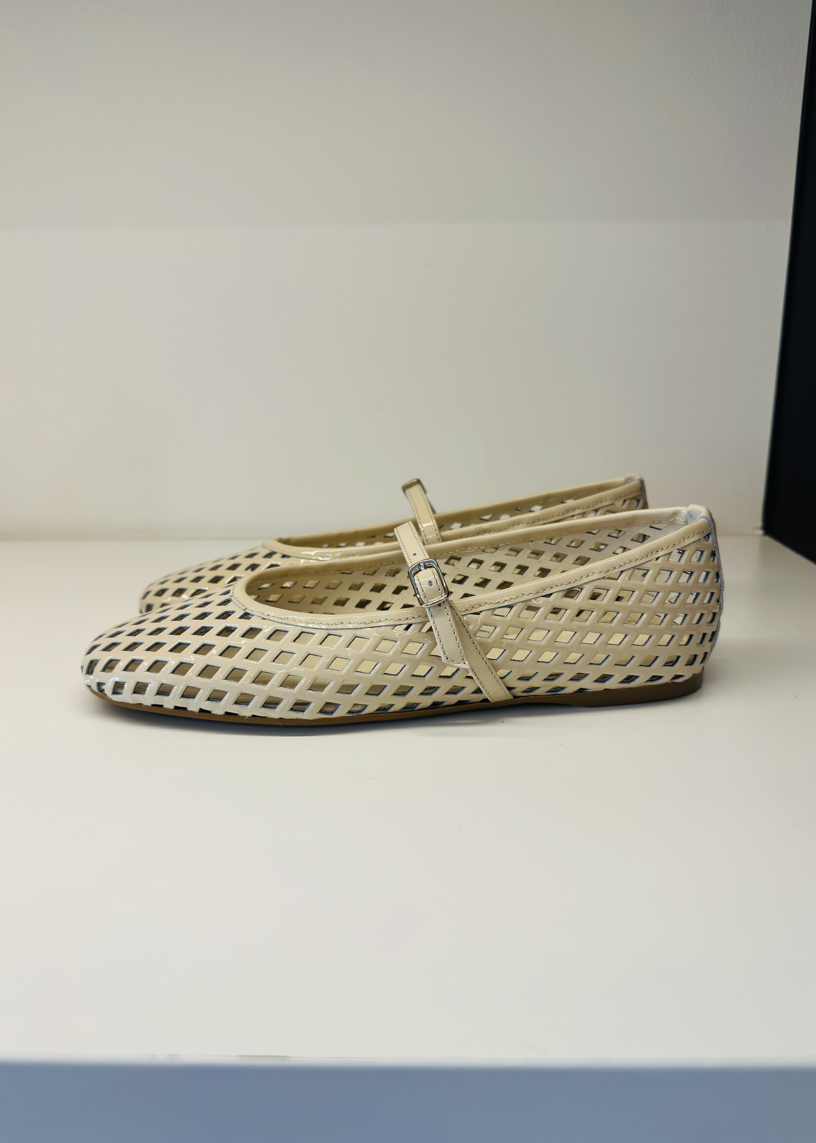 Off-White Perforated Ballerina