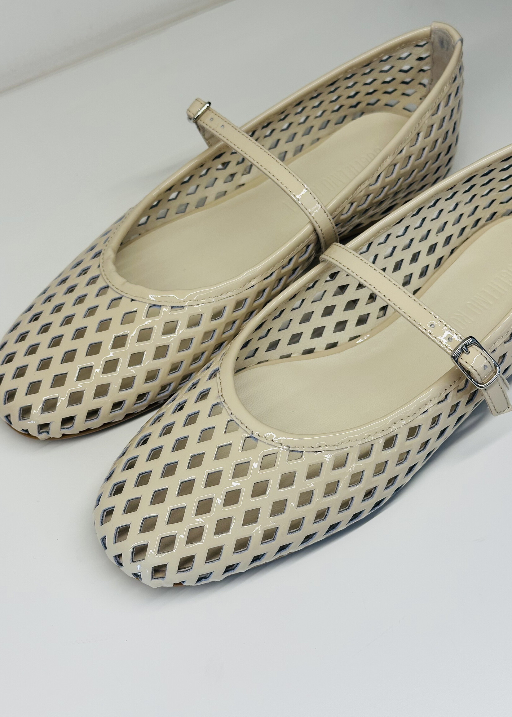 Off-White Perforated Ballerina