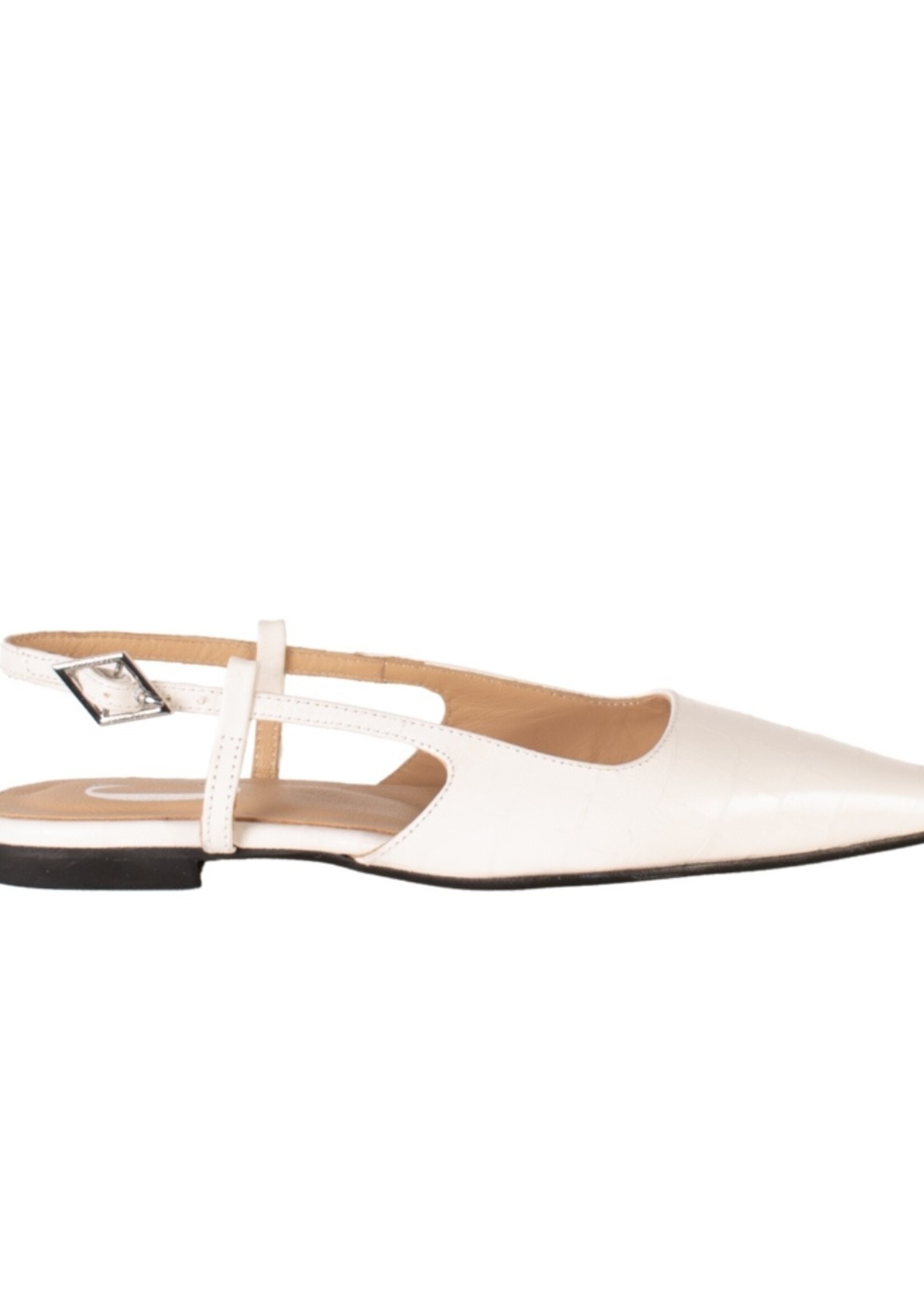 Lara Croco Cream Slingback