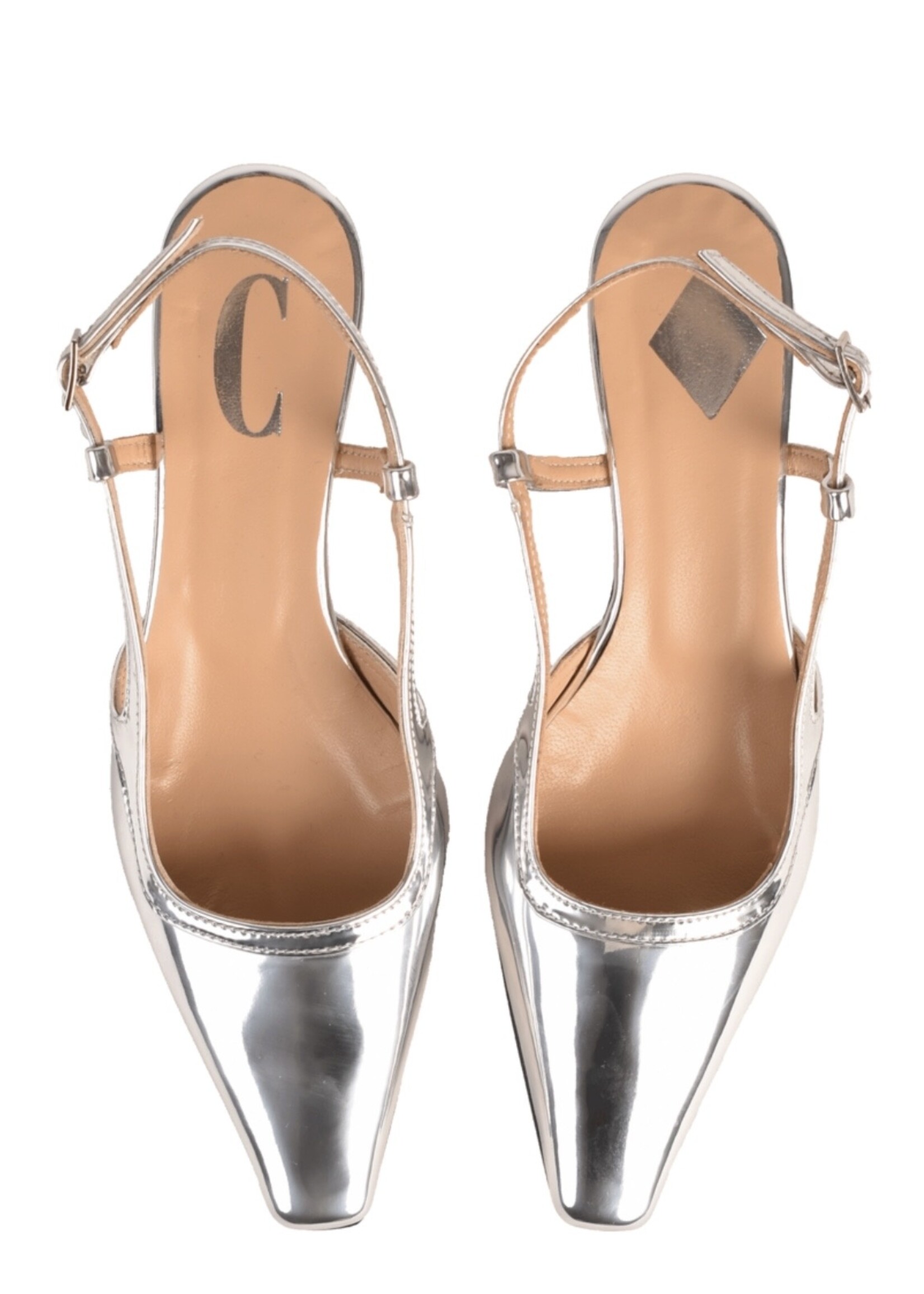 Katleen Mirror Silver Slingback