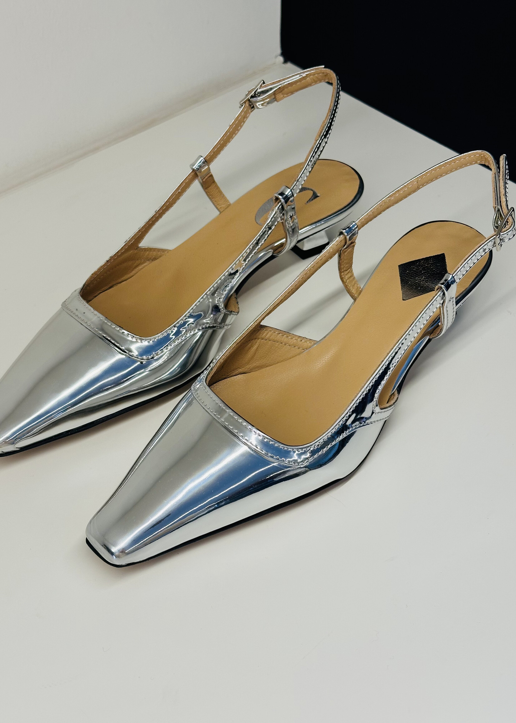 Katleen Mirror Silver Slingback